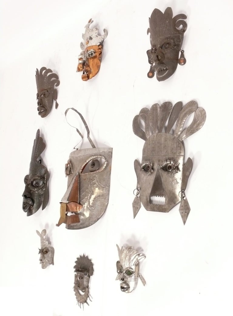 Collection of Handmade Mexican Folk Art Masks For Sale at 1stDibs