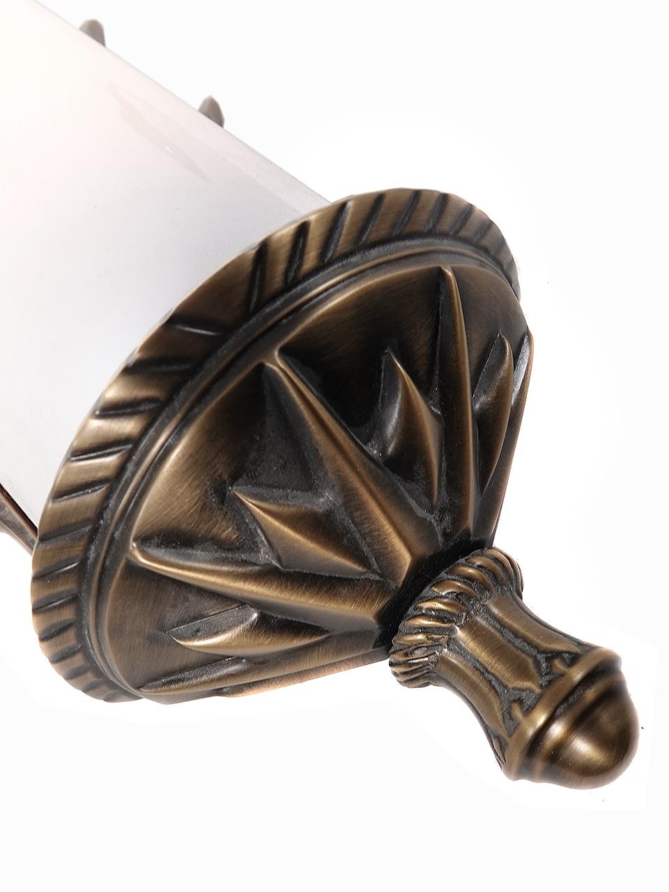 This sconce was produced in New York by Urban Archaeology. In fact they are still listed in their catalog as Murray Hill Antique Brass sconces. I was surprised to see their per lamp $2915 list price. This example is as-new and our list is much less