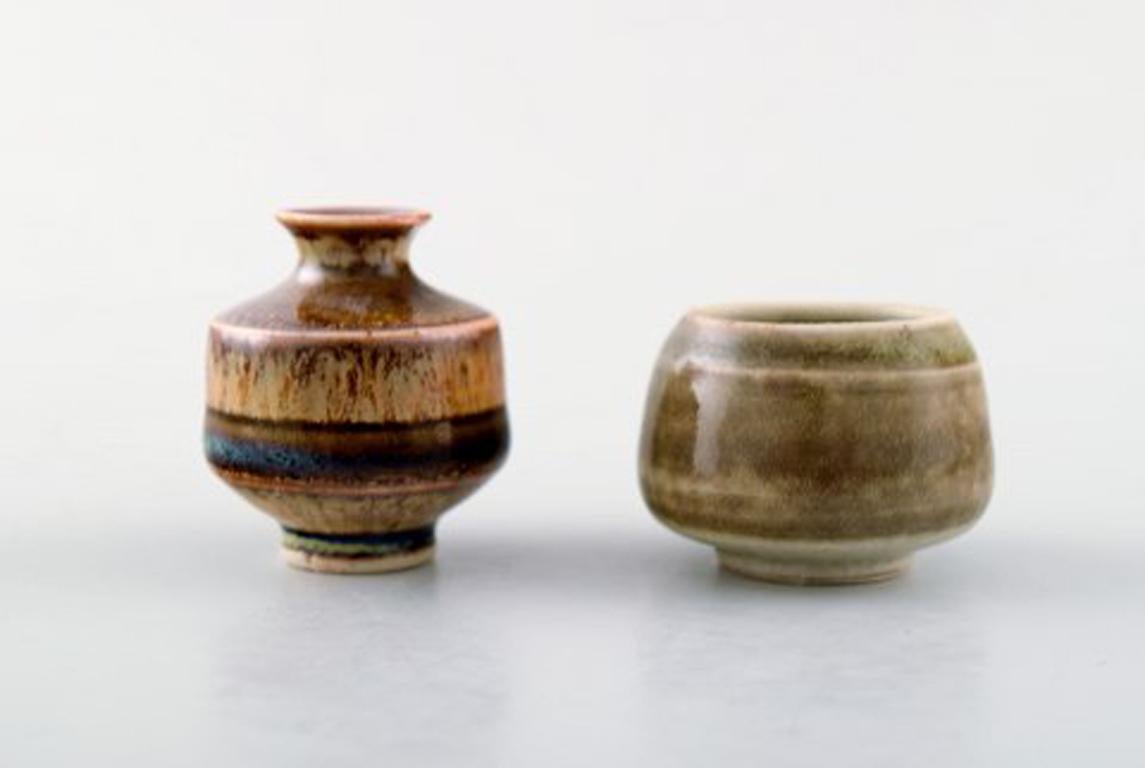 Swedish Collection of Höganäs, Sweden and Others Miniature Vases, a Total of 7