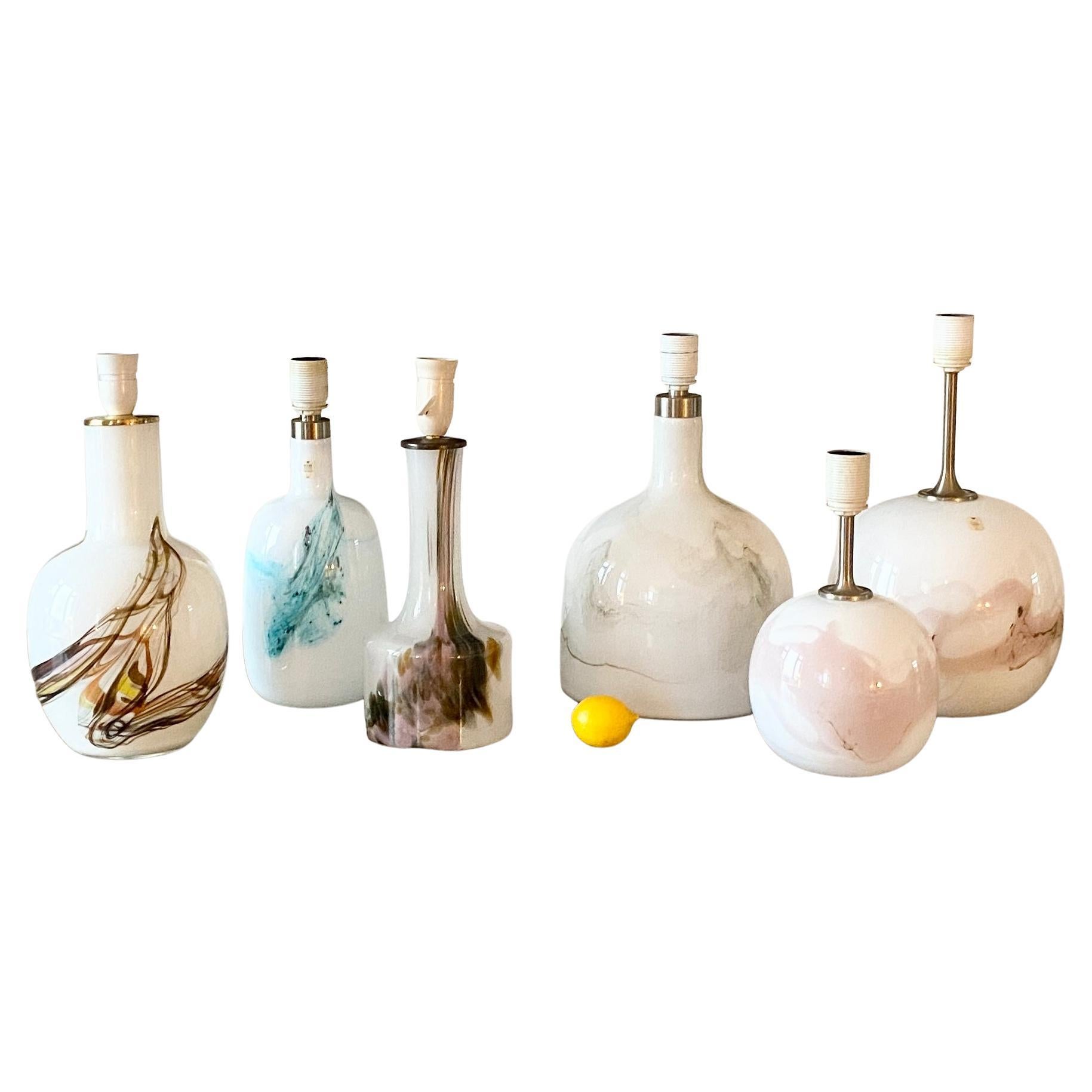 Collection of Holmegaard Lamps by Per Lütken & Michael Bang Denmark 1970s