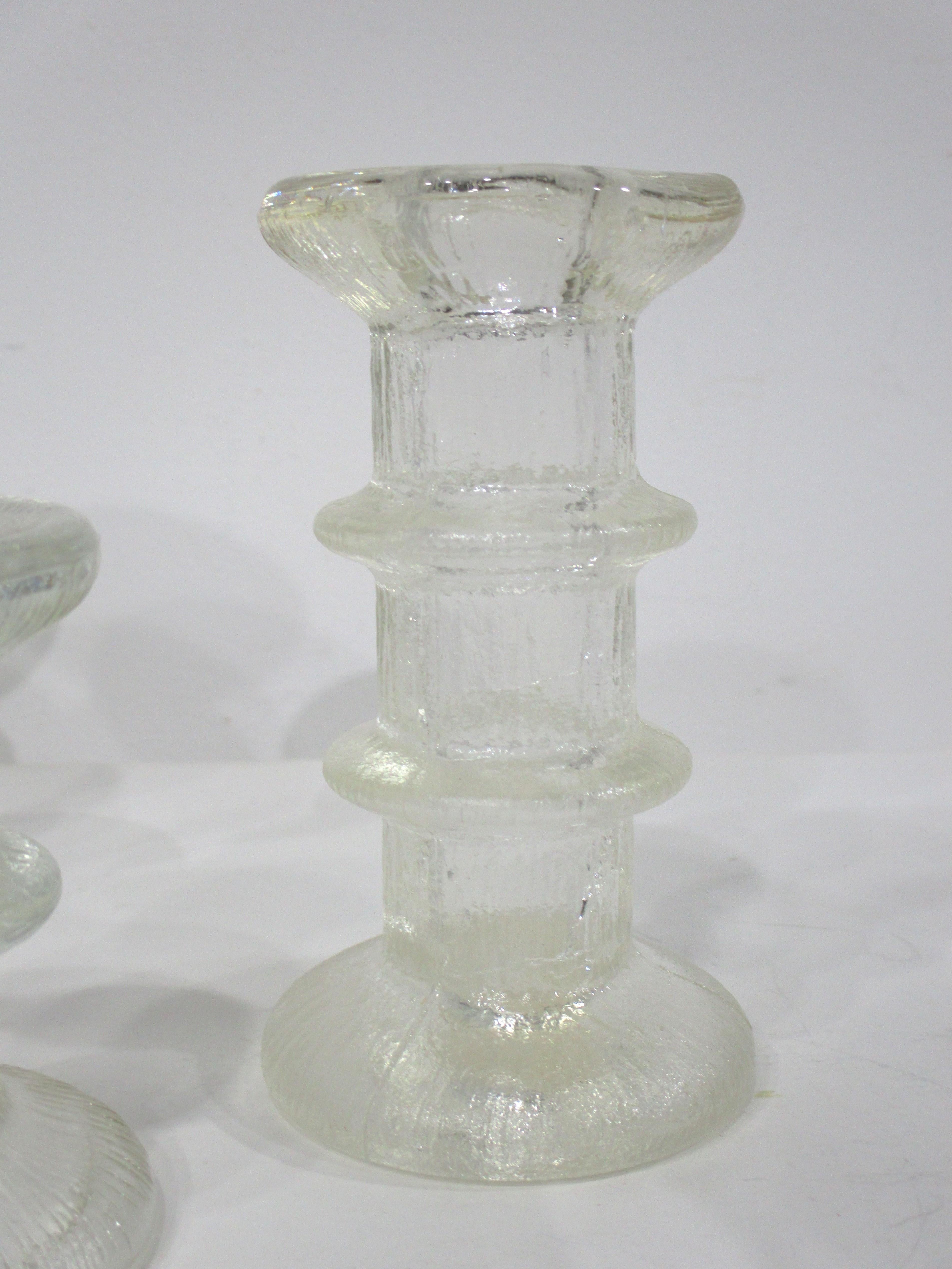 Finnish Collection of Iittala Glass Candlesticks by Timo Sarpaneva  For Sale