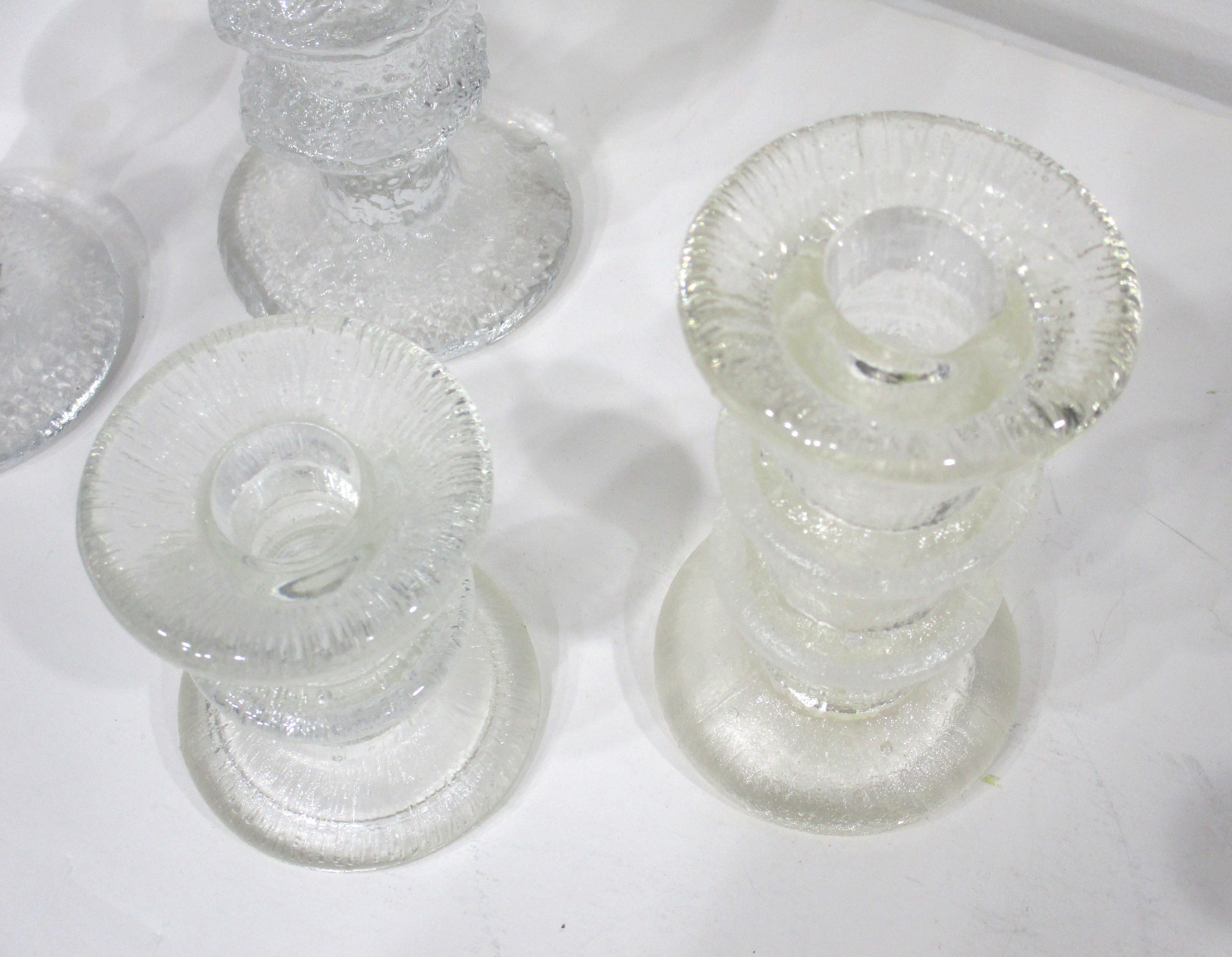 Collection of Iittala Glass Candlesticks by Timo Sarpaneva  In Good Condition For Sale In Cincinnati, OH