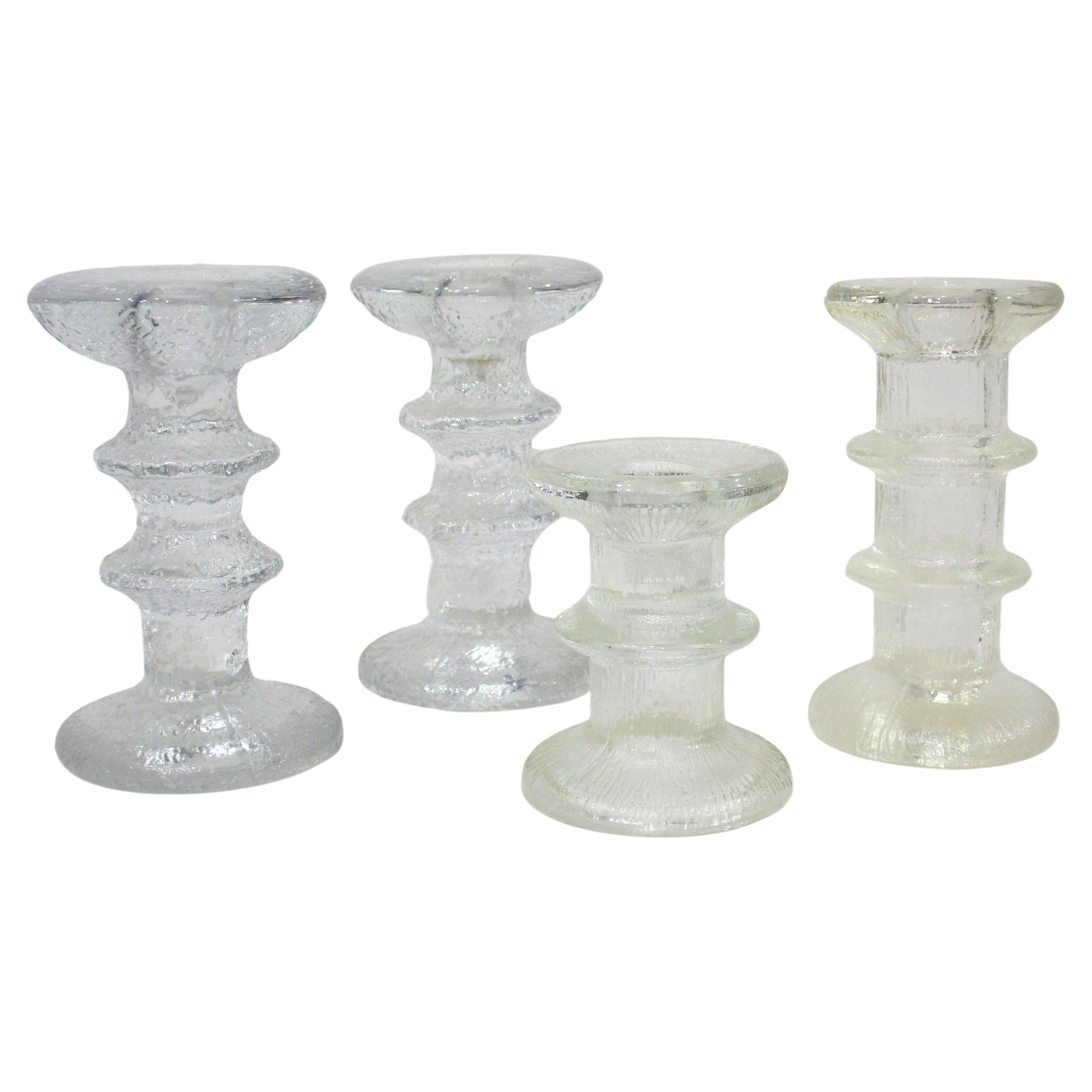 Collection of Iittala Glass Candlesticks by Timo Sarpaneva  For Sale