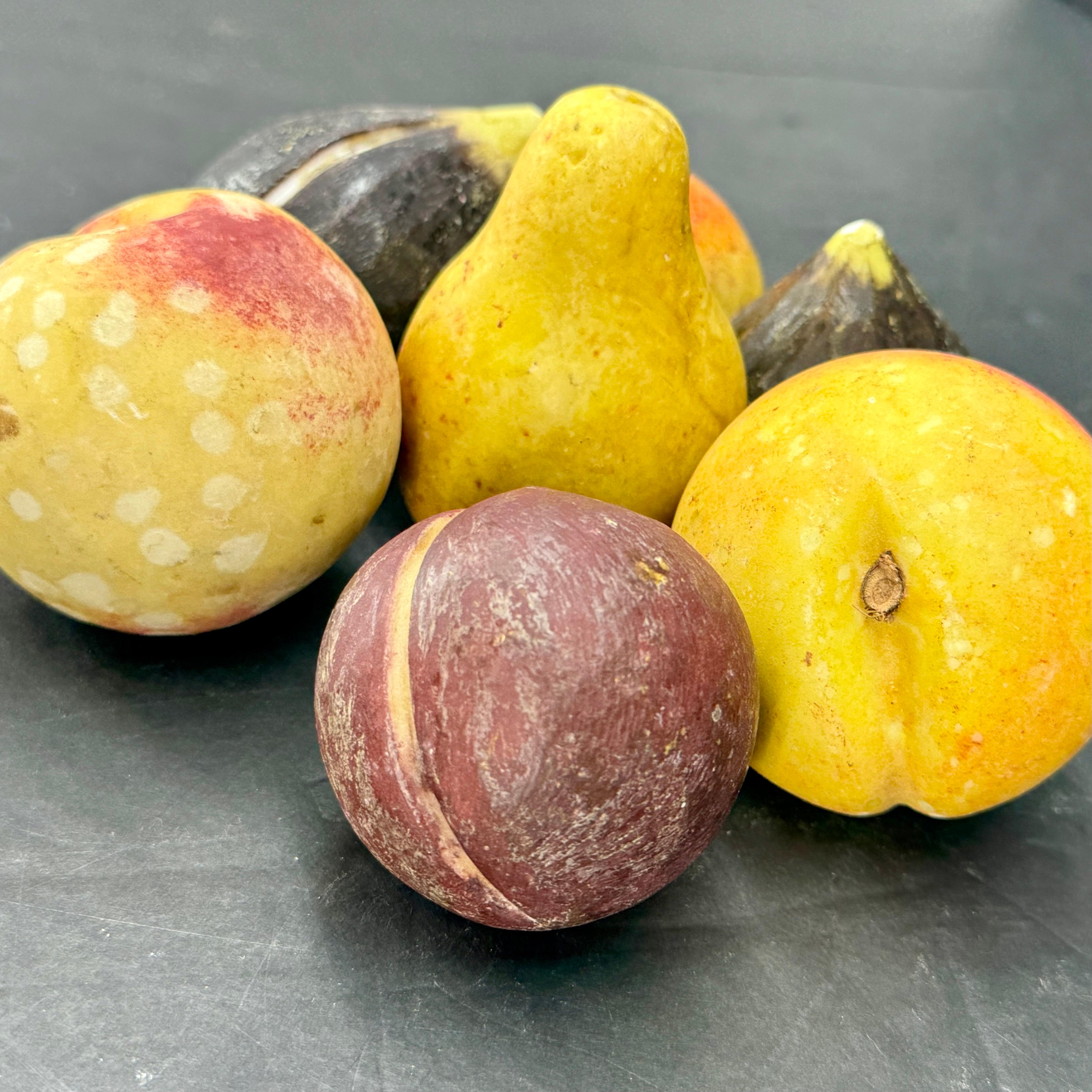 Collection of Italian Alabaster Marble Fruit Compote In Good Condition For Sale In Haddonfield, NJ
