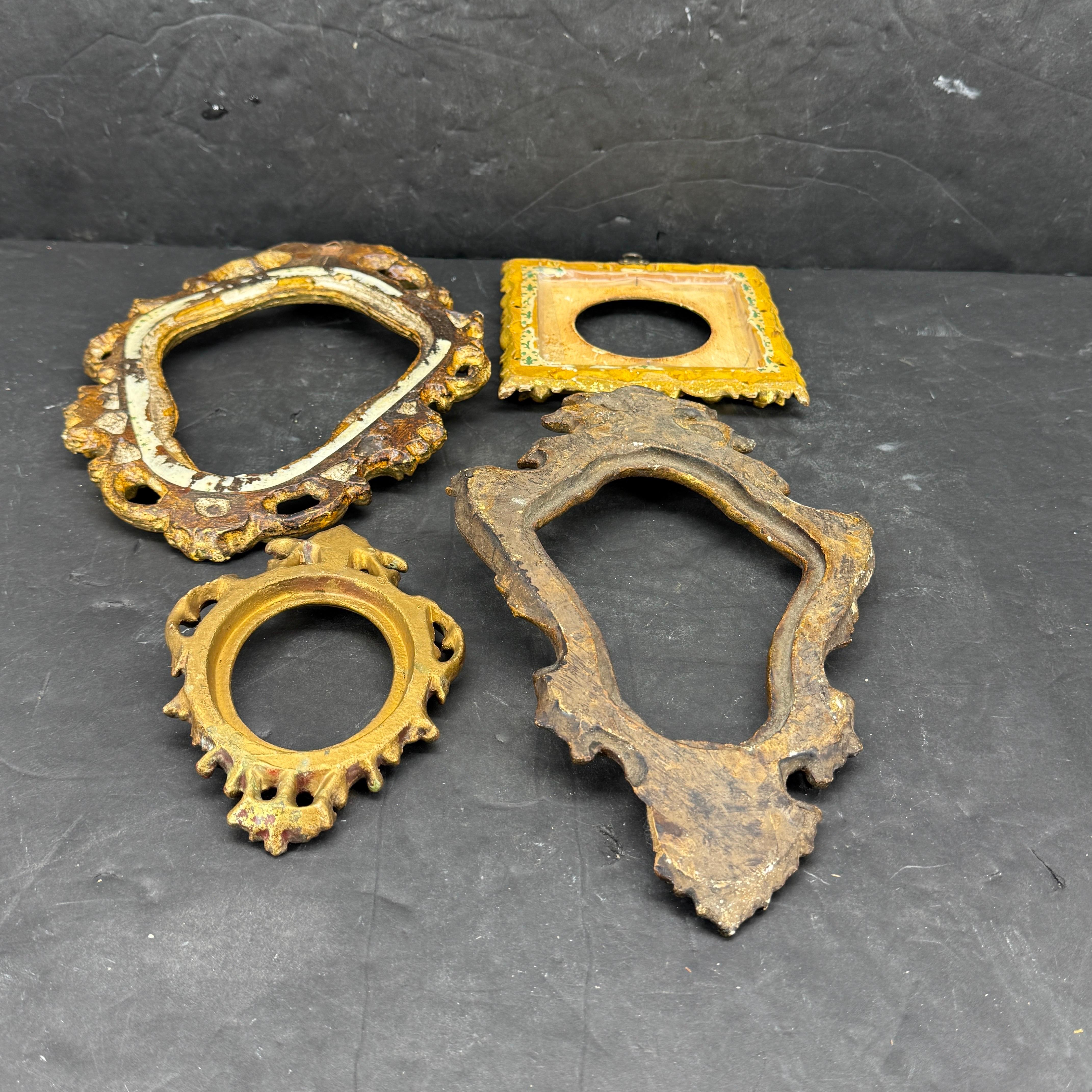 XX secolo Collection of Italian Florentine Gilt Wood Art Frames Circa 1950's in vendita