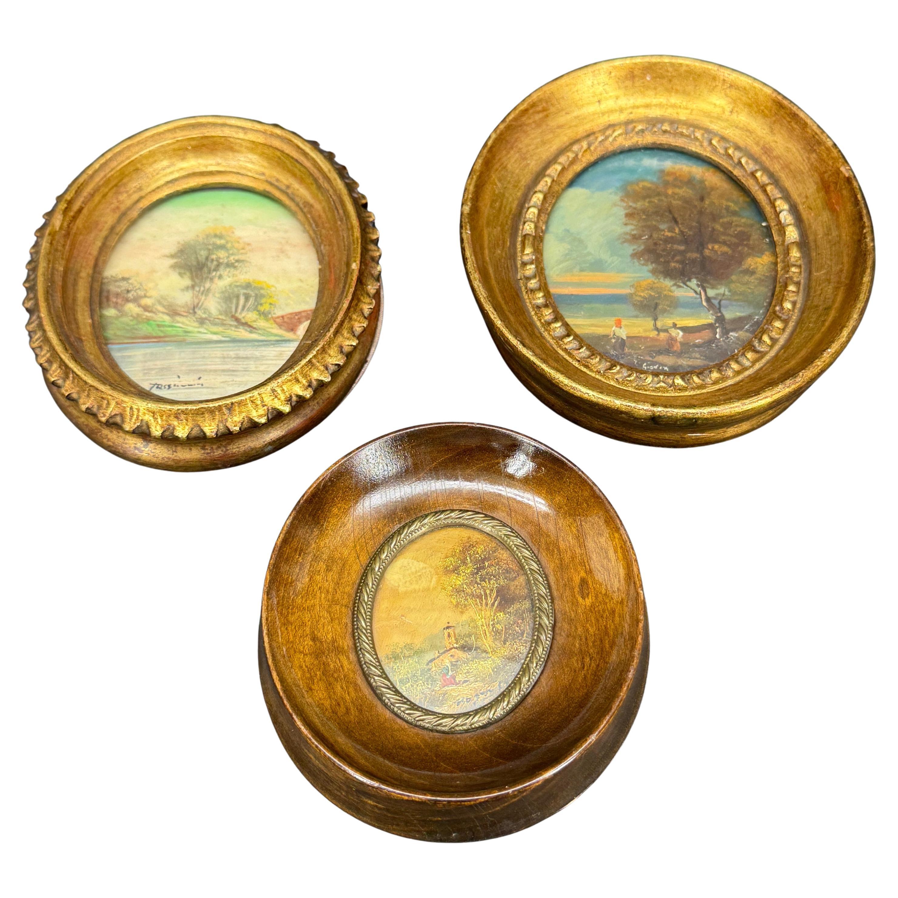 Collection of Italian Florentine Gilt Wood Art Frames Circa 1950's
