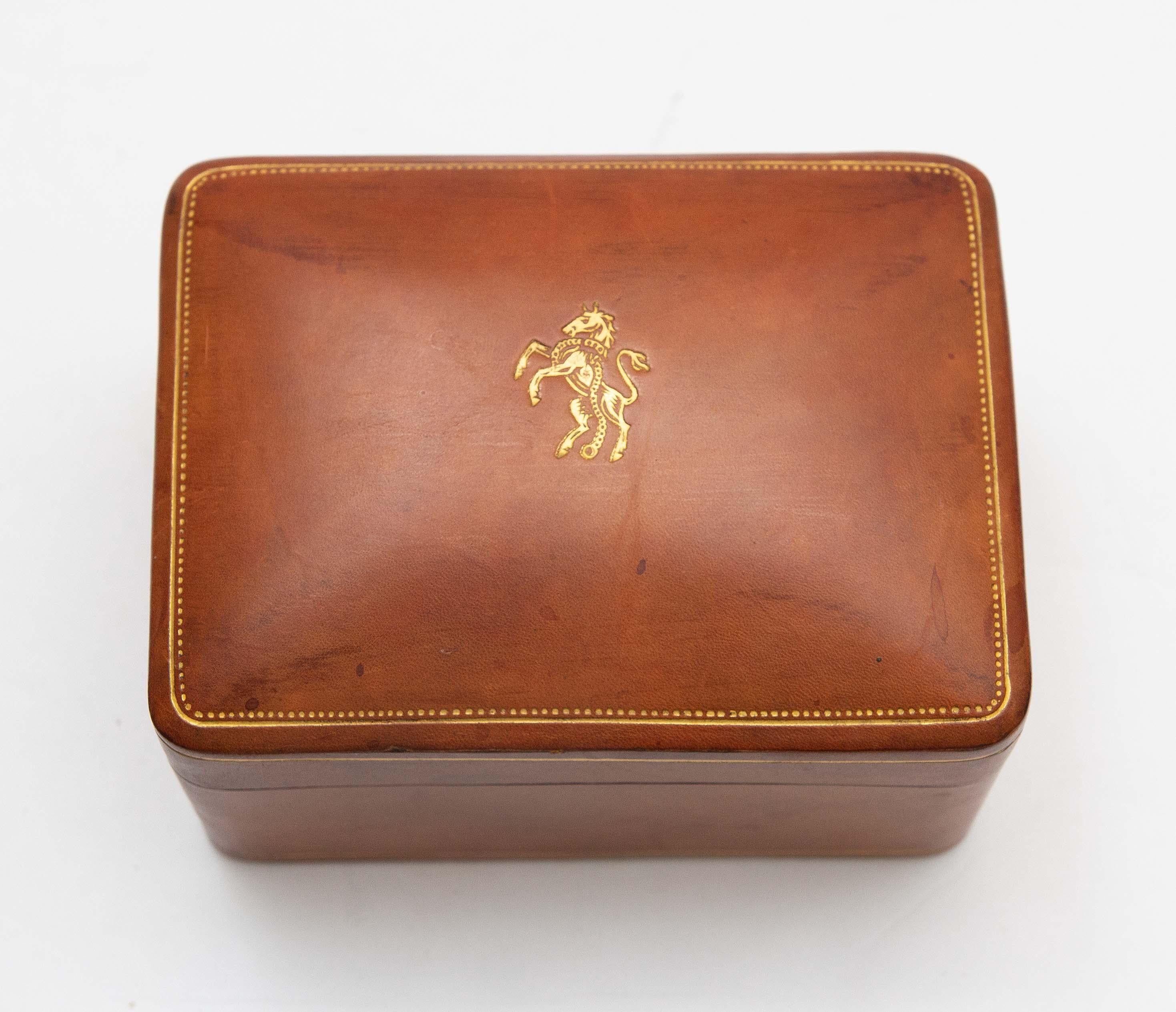 20th Century Collection of Italian Leather Boxes For Sale