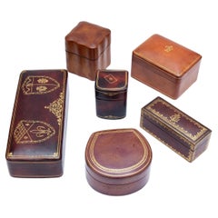 Vintage Collection of Italian Leather Boxes