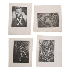 Collection of James Joseph Kearns Expressionist Lithographs with Figures