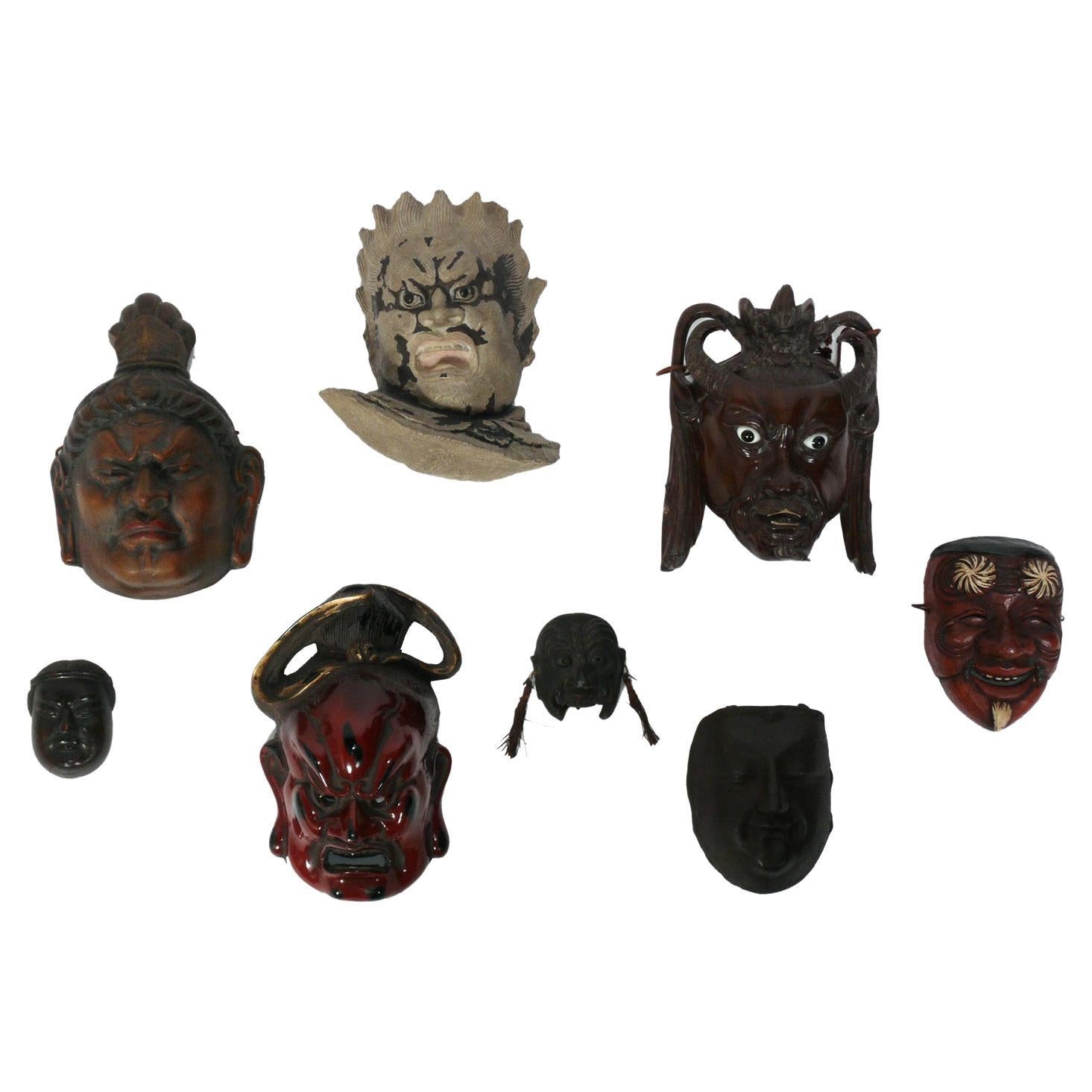 Collection de masques japonais et chinois en vente