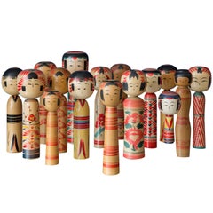 Collection of Japanse Kokeshi Dolls