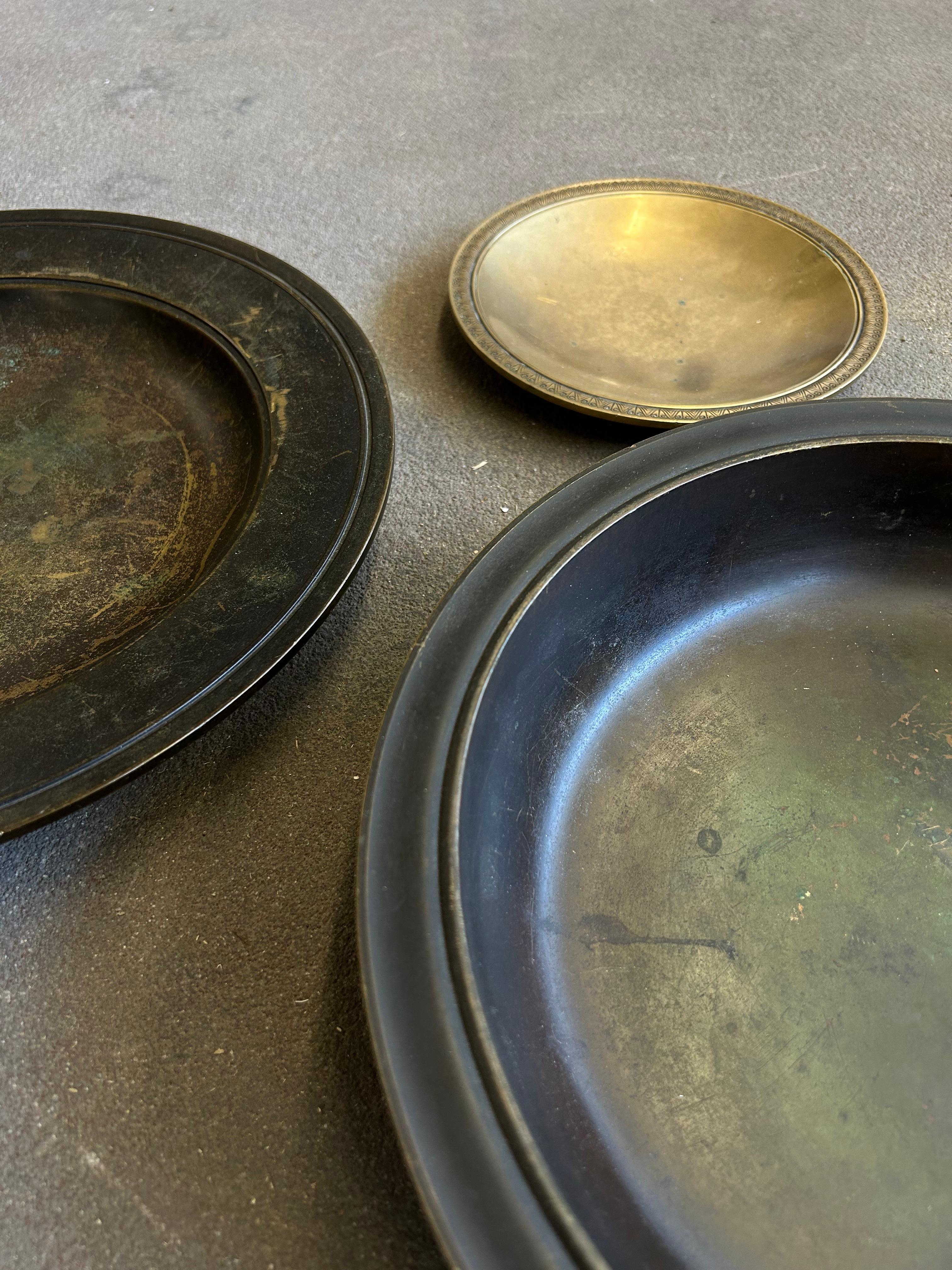 Early 20th Century Collection of Just Andersen Bronze Dishes