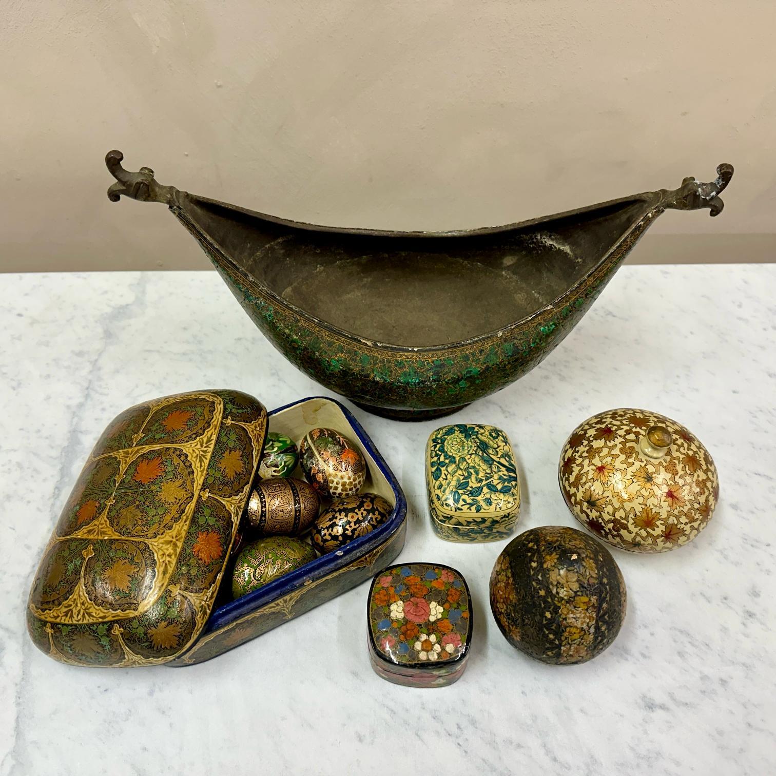 Collection of Kashmiri Boxes & Objects For Sale 1