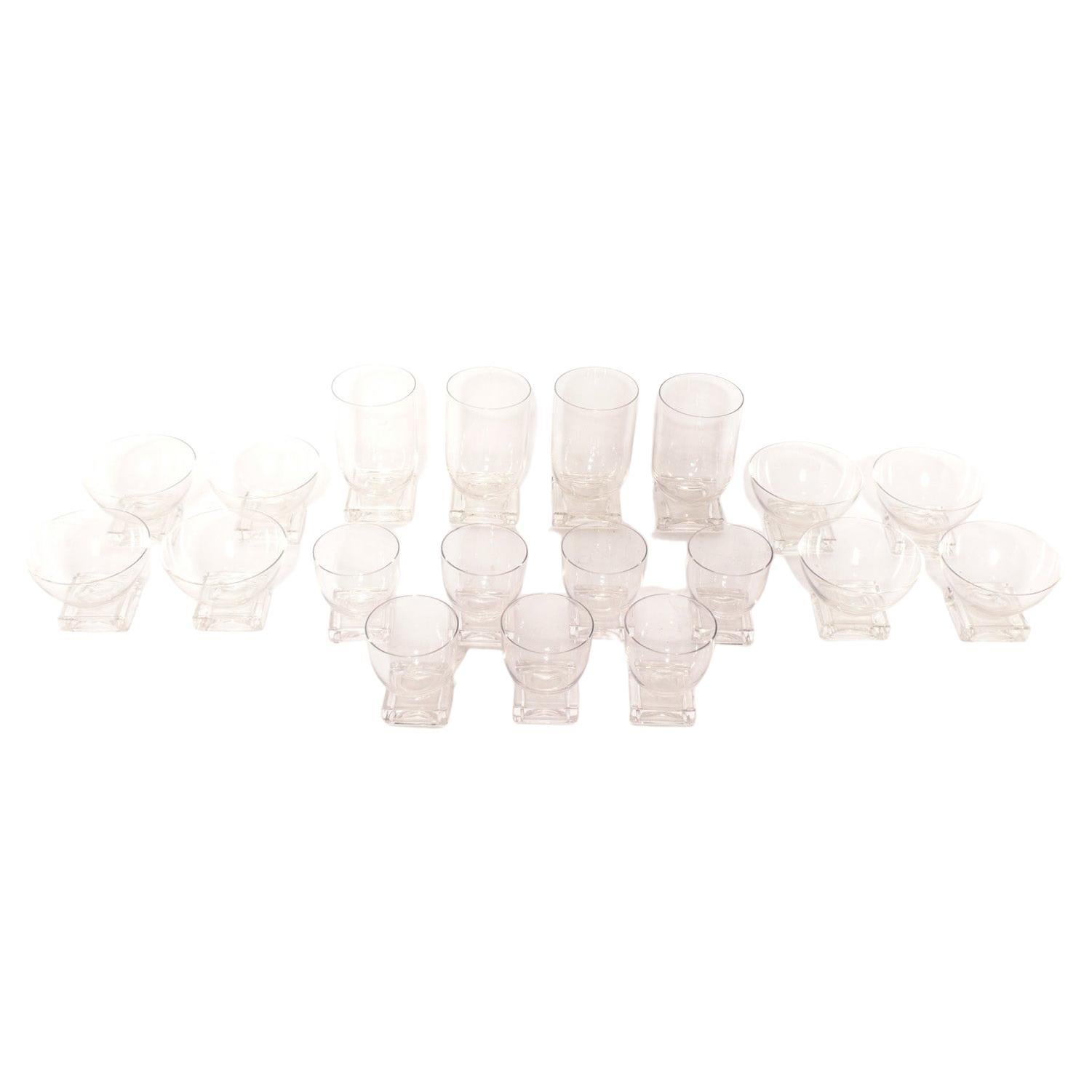 Collection of Knickerbocker Art Deco Cocktail Glasses by Edwin Fuerst for Libbey For Sale