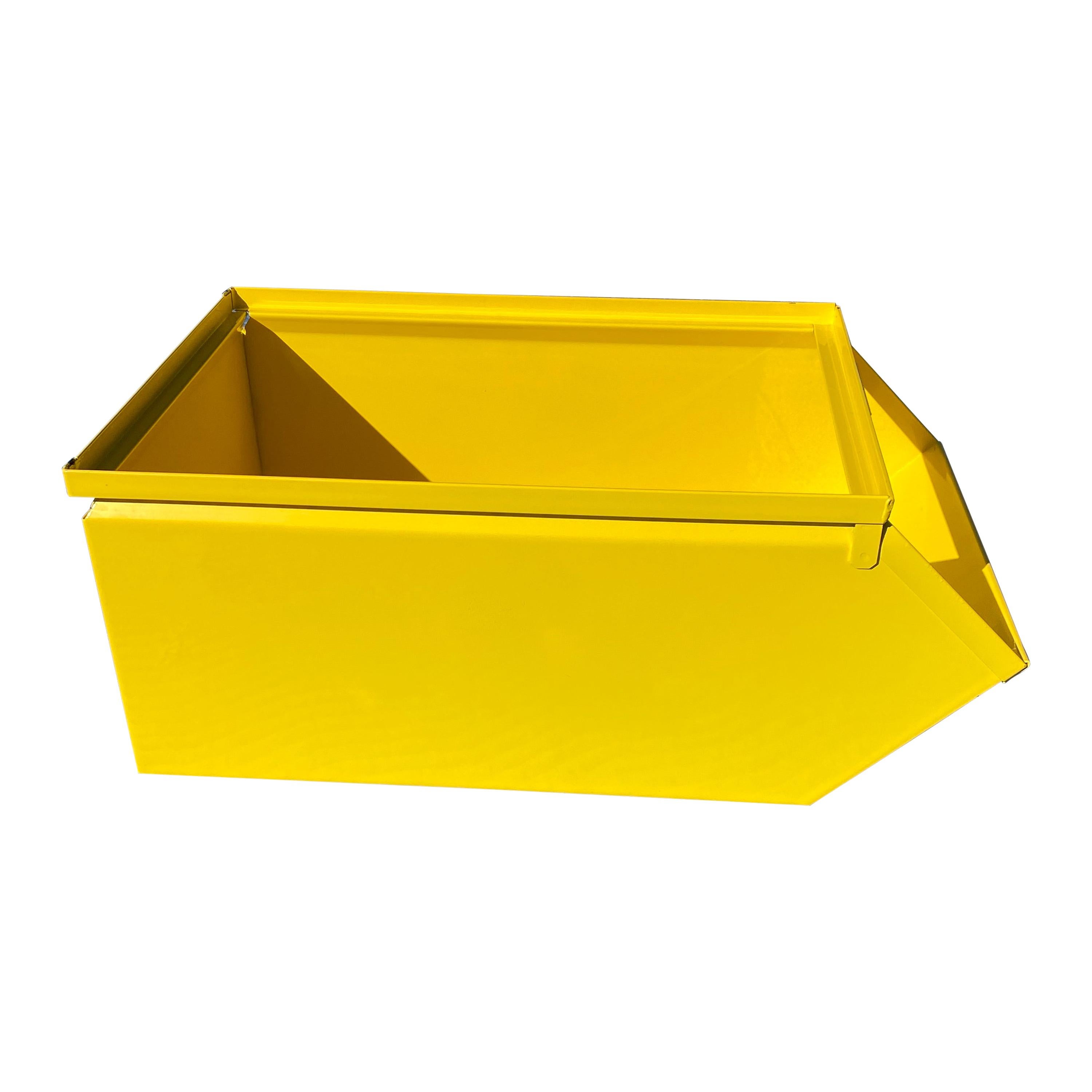 Collection Of Large Industrial Powder-Coated Sunshine Yellow Metal Bin Boxes