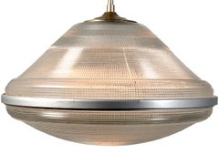 Collection of Large Shallow Cone over Dish Holophane Pendents