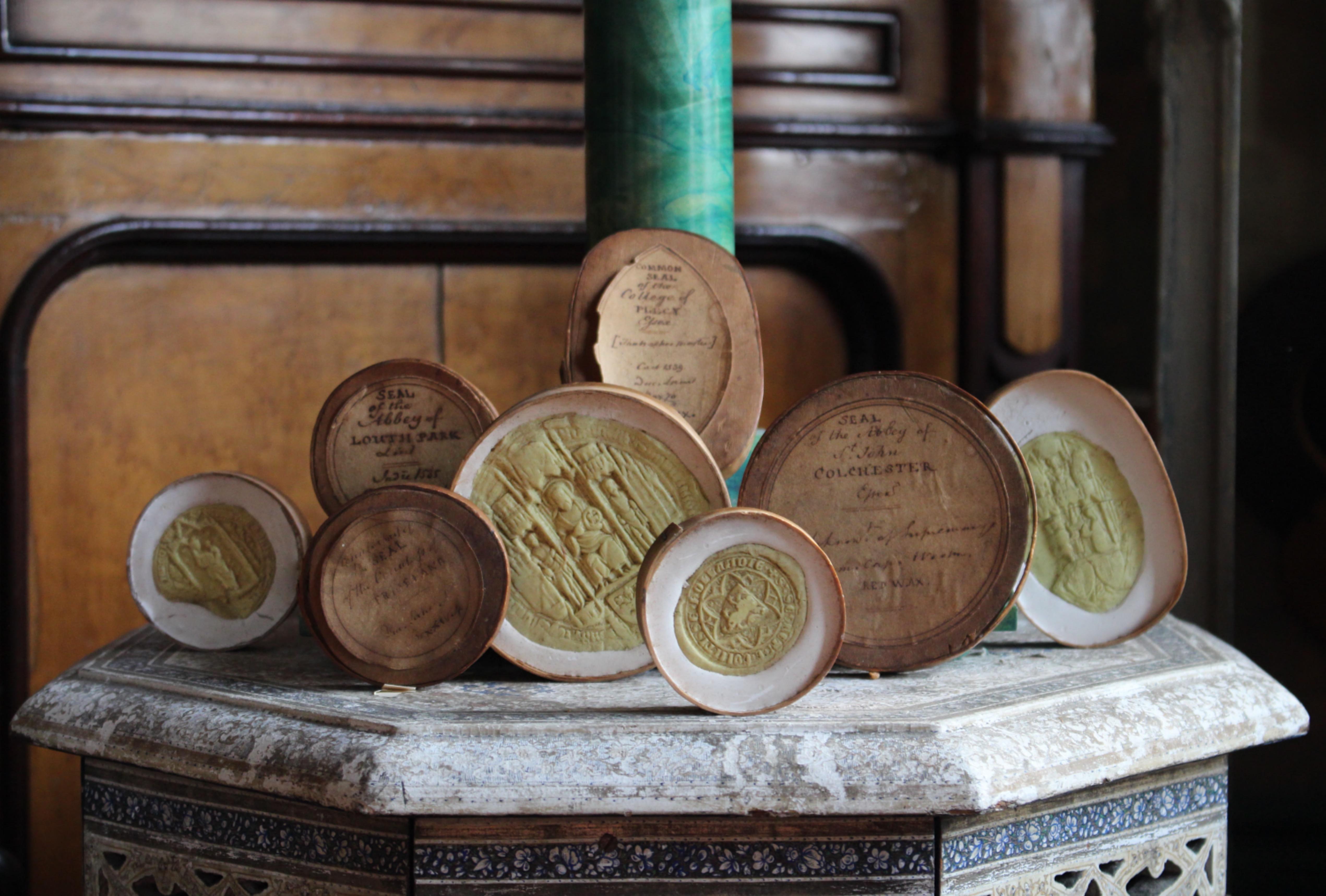 Collection of Late 18th Century English Wax & Plaster Abbey & College Seals For Sale 9