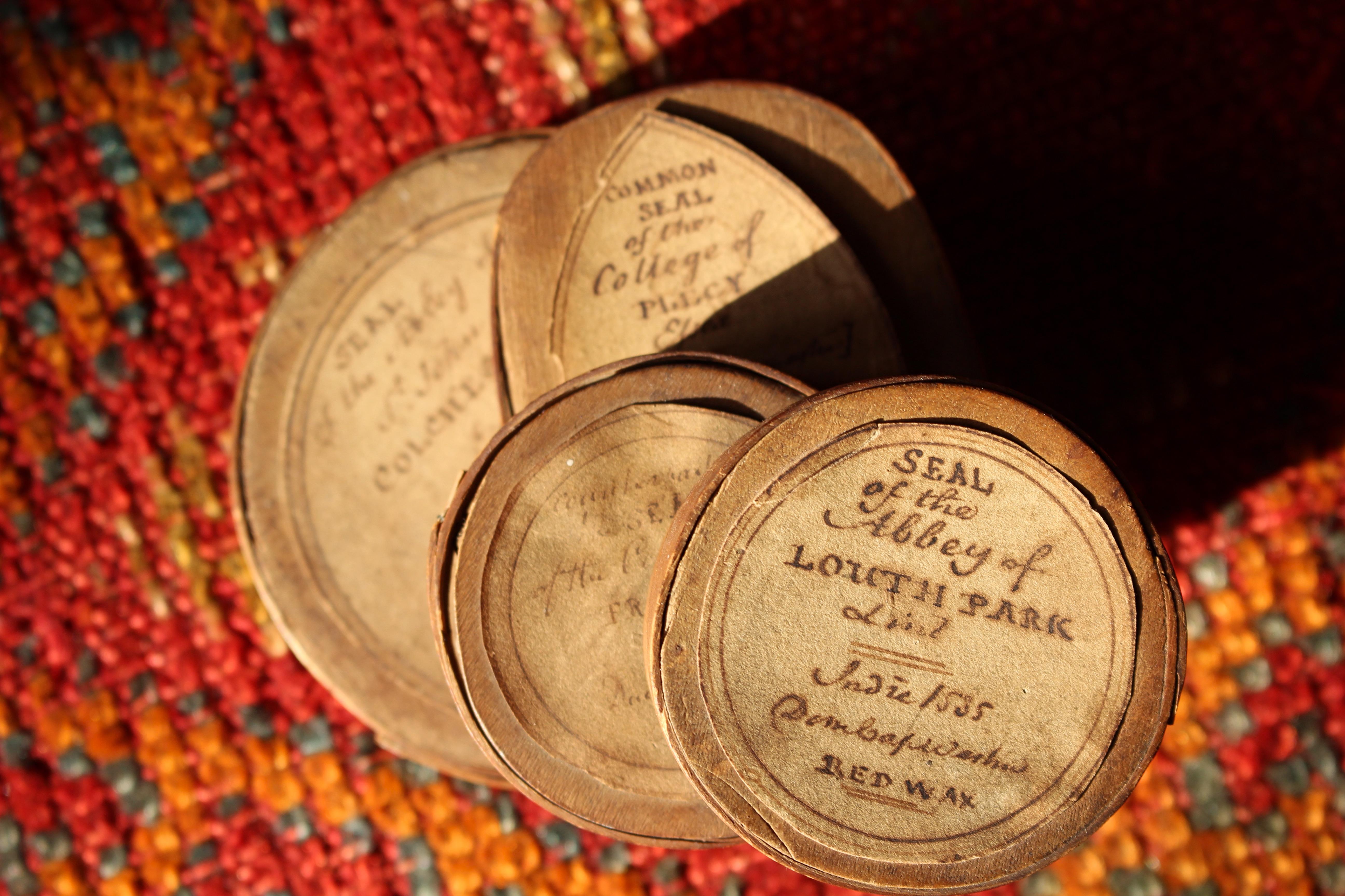 Collection of Late 18th Century English Wax & Plaster Abbey & College Seals For Sale 17
