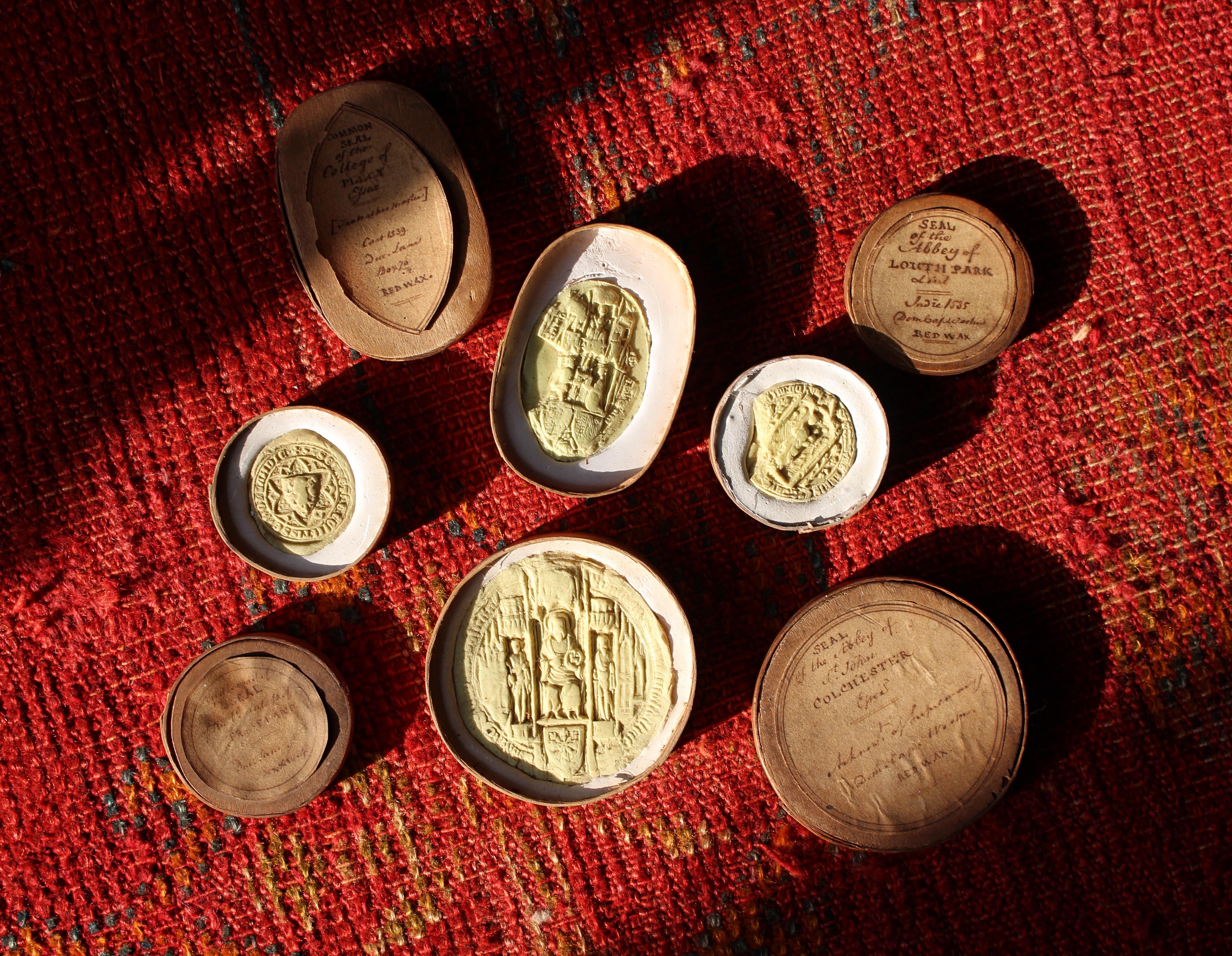 Collection of Late 18th Century English Wax & Plaster Abbey & College Seals For Sale 4