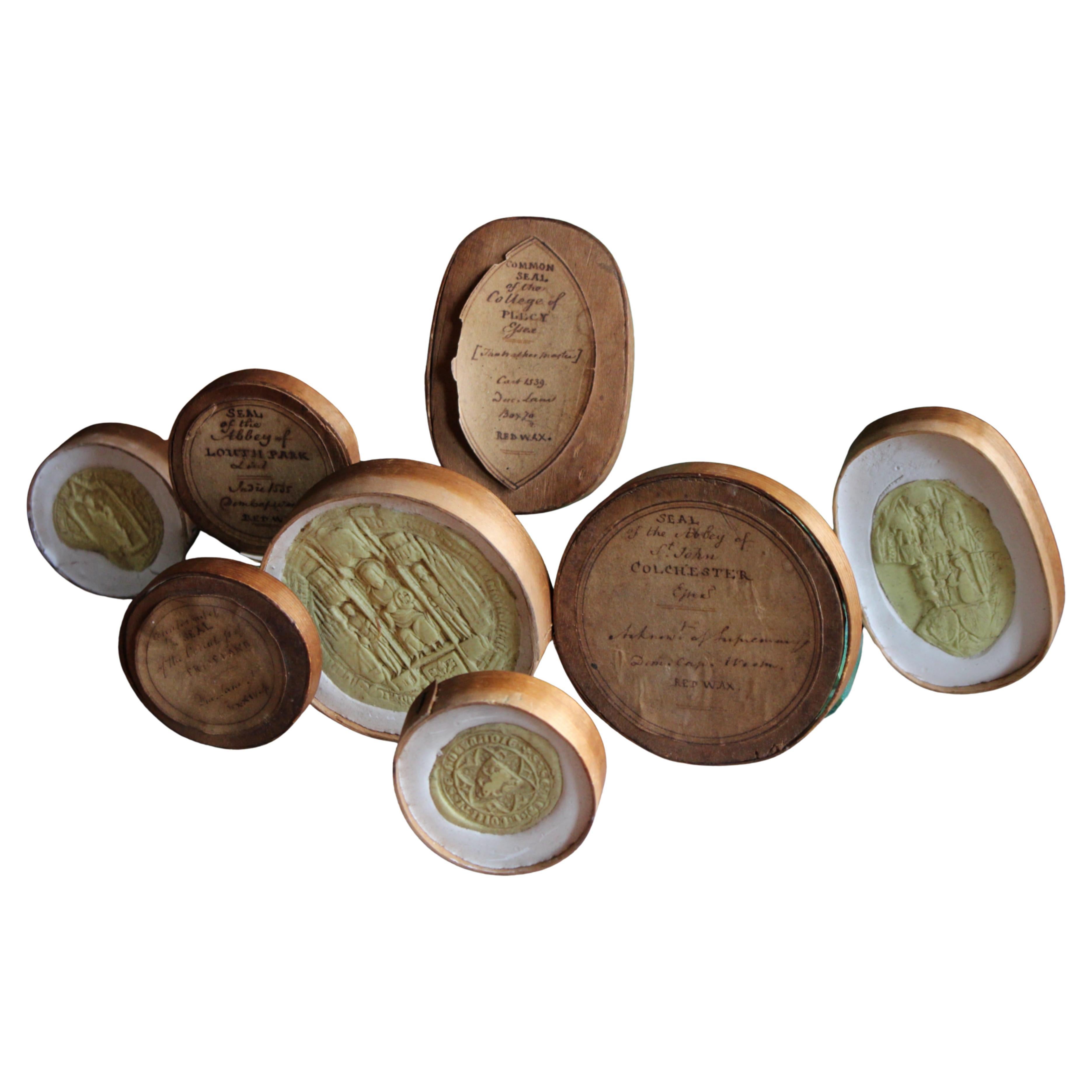 Collection of Late 18th Century English Wax & Plaster Abbey & College Seals For Sale