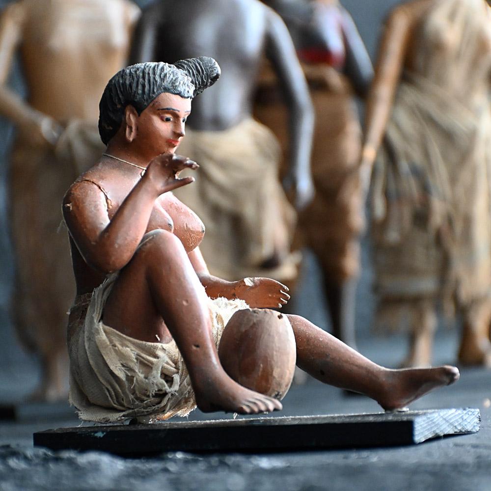 Hand-Carved Collection of late 19th Century hand crafted pine Indian figures