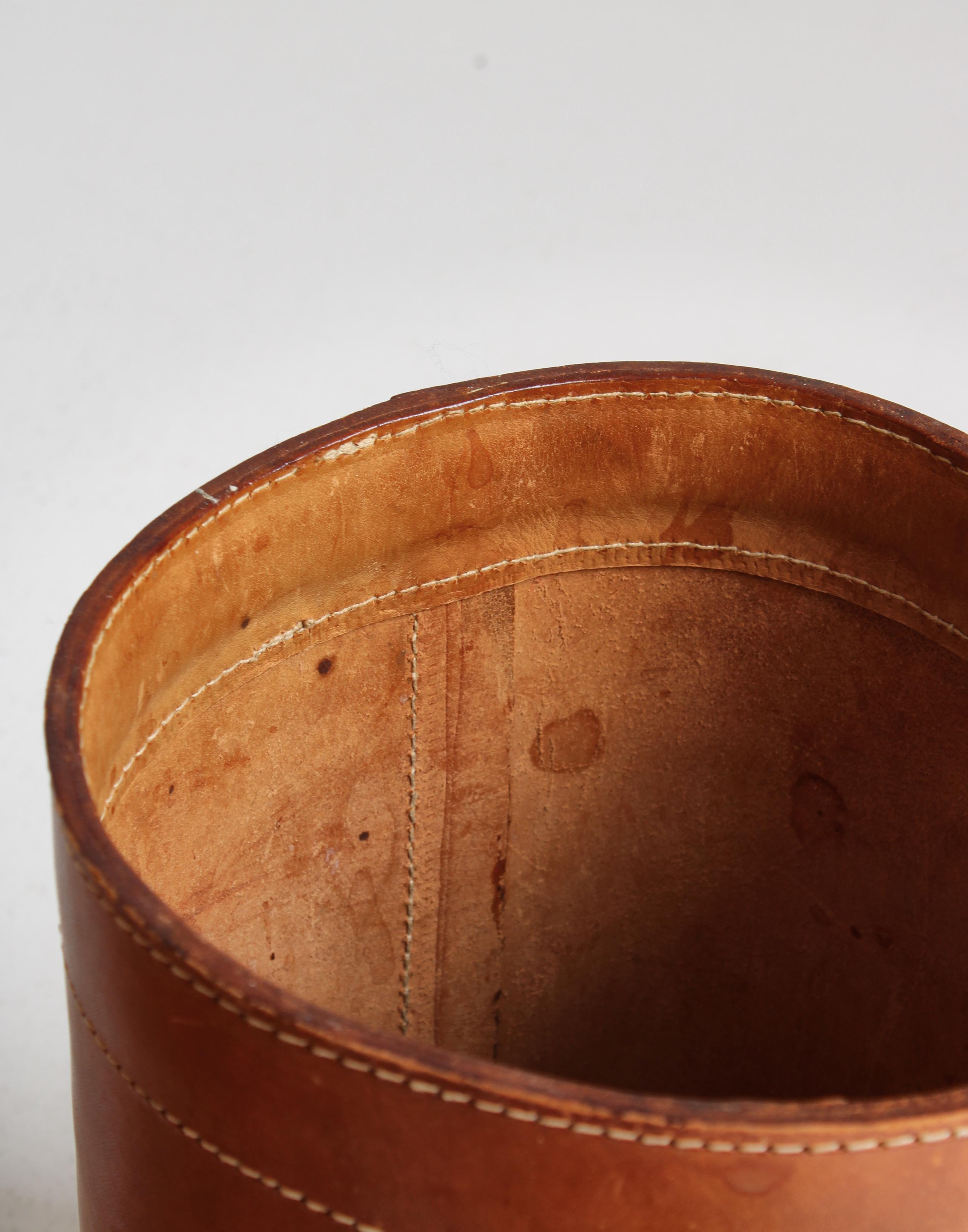 Mid-20th Century Collection of Leather Baskets / Paper Bins by Ørskov & Co, Denmark, 1960s For Sale