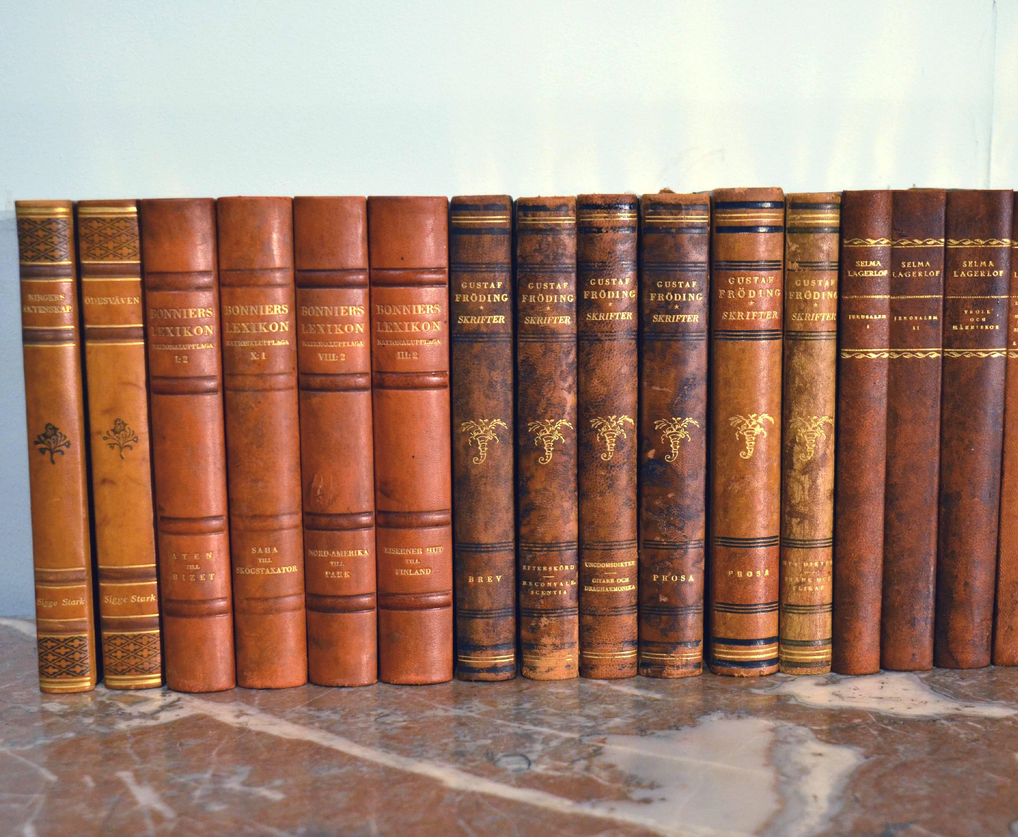 20th Century Collection of Leather Bound Books, Series 110