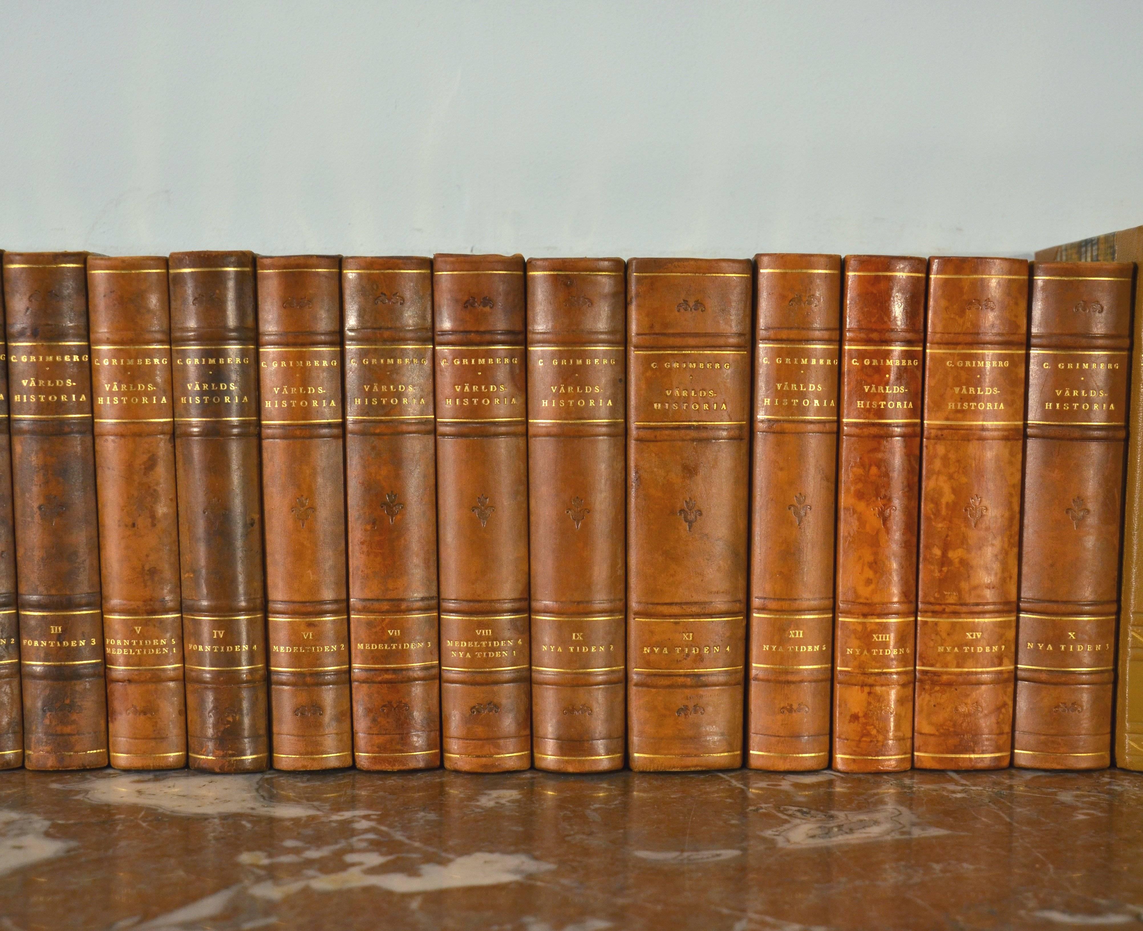 20th Century Collection of Leather Bound Books, Series 114