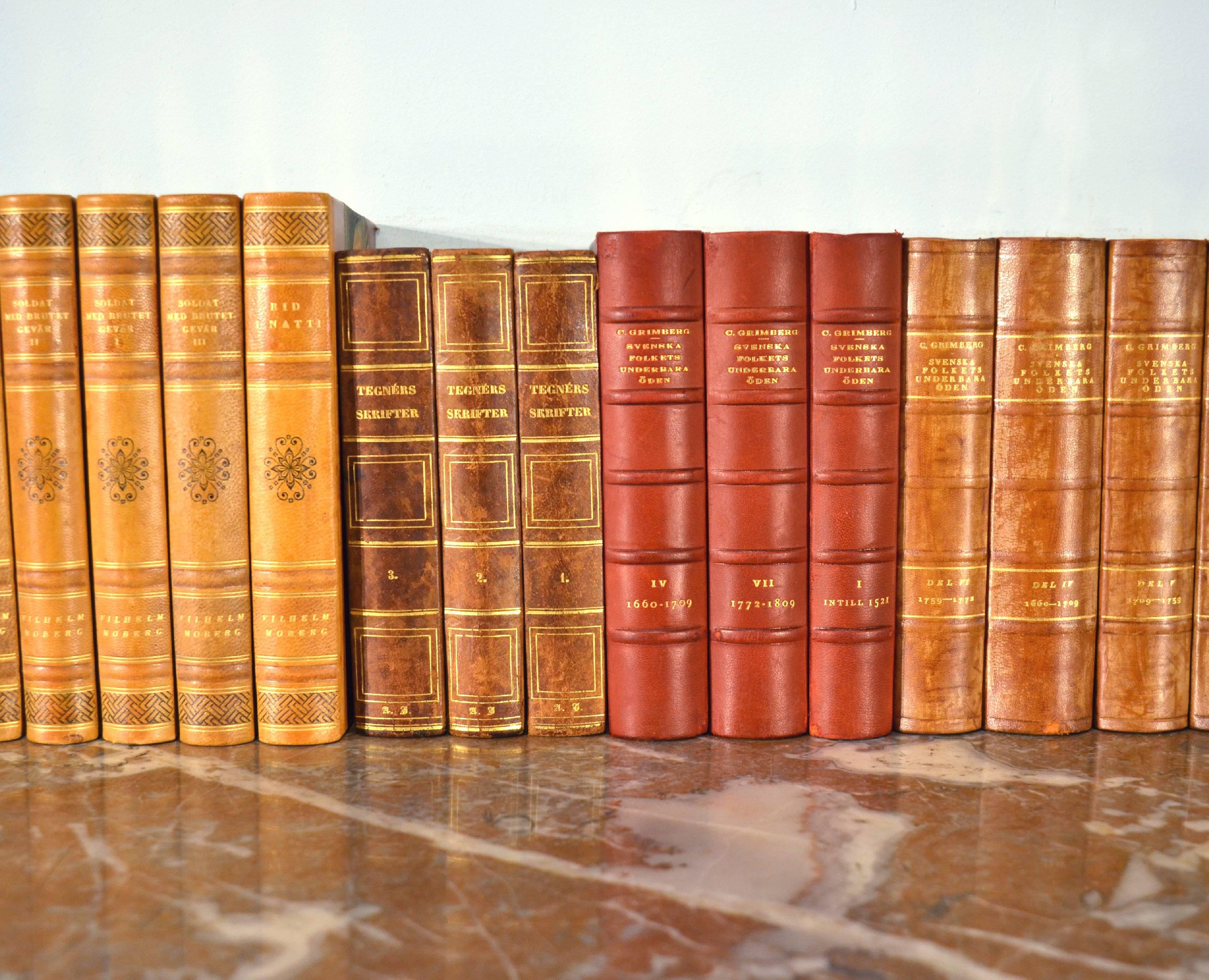 20th Century Collection of Leather Bound Books, Series 118