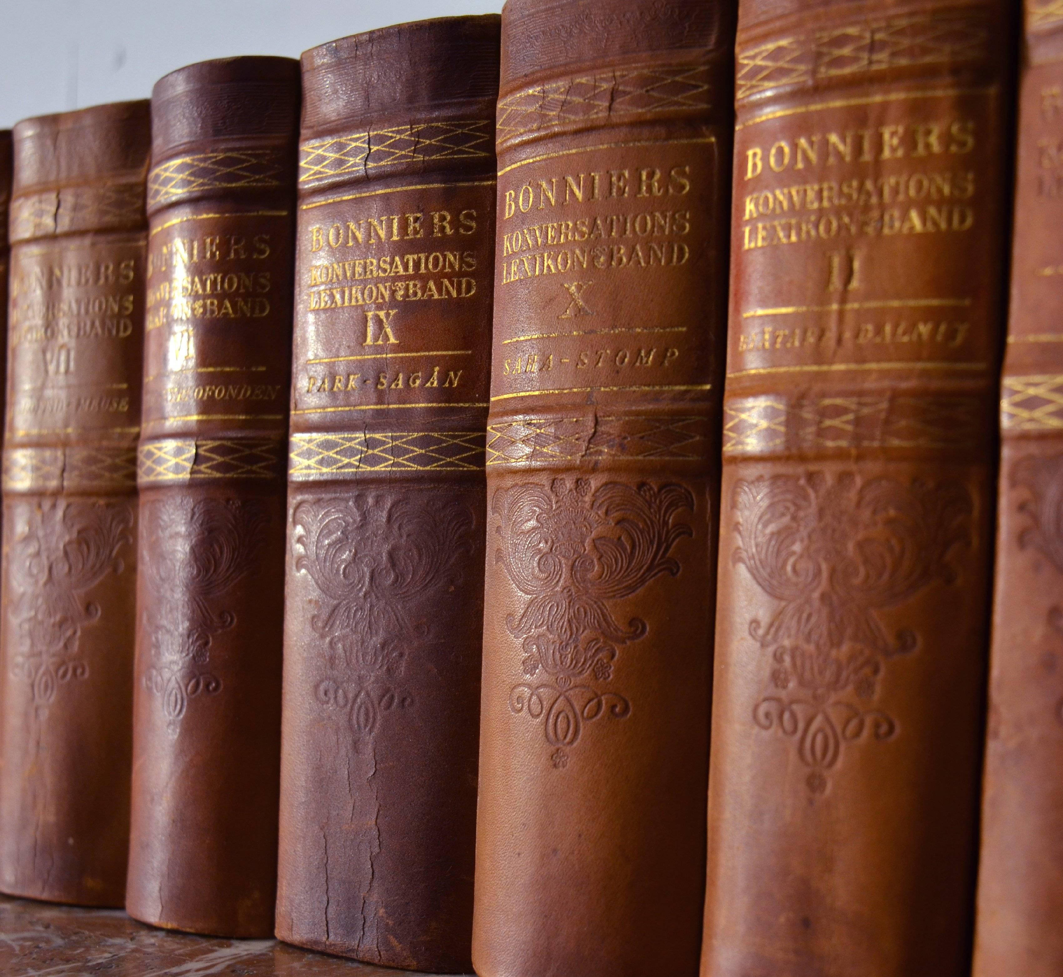 Swedish Collection of Leather Bound Books, Series 119