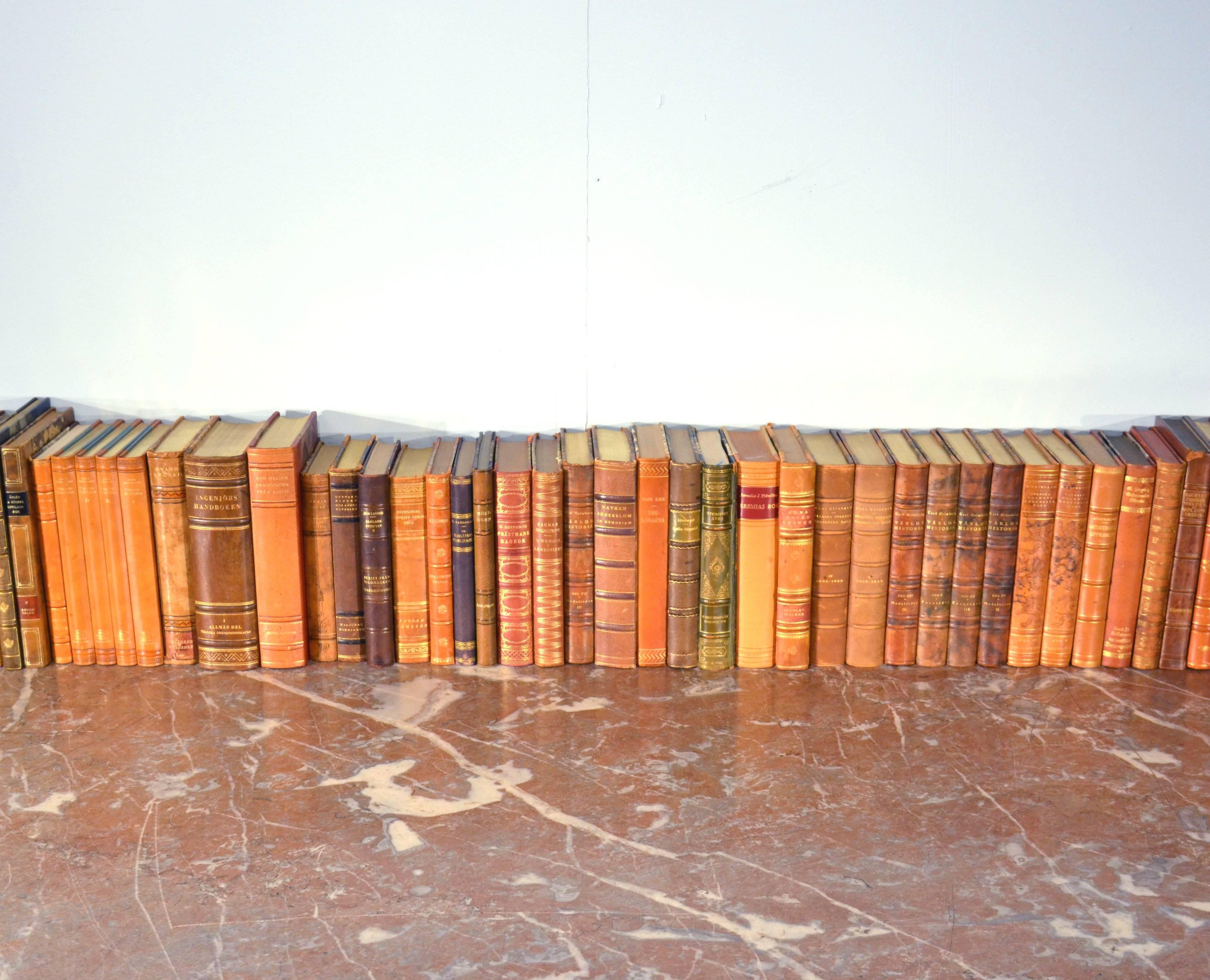 Swedish Collection of Leather Bound Books, Series 123