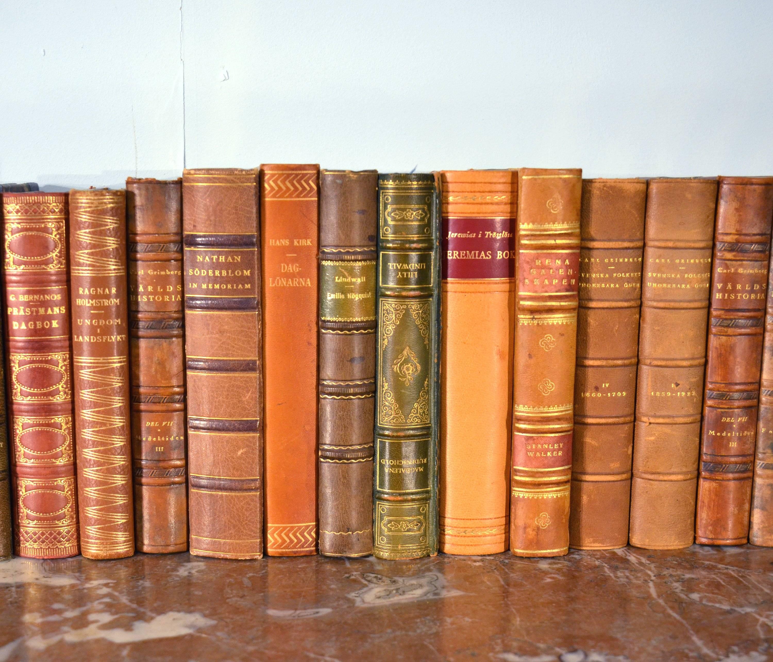 20th Century Collection of Leather Bound Books, Series 123