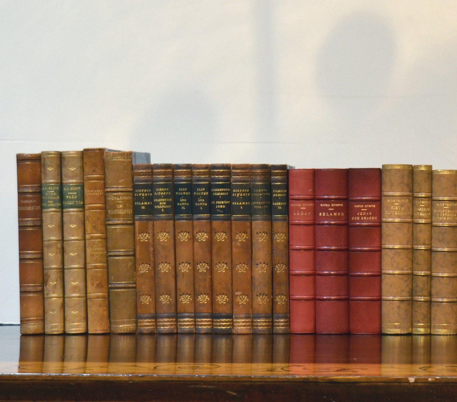 Swedish Collection of Leather Bound Books, Series 127