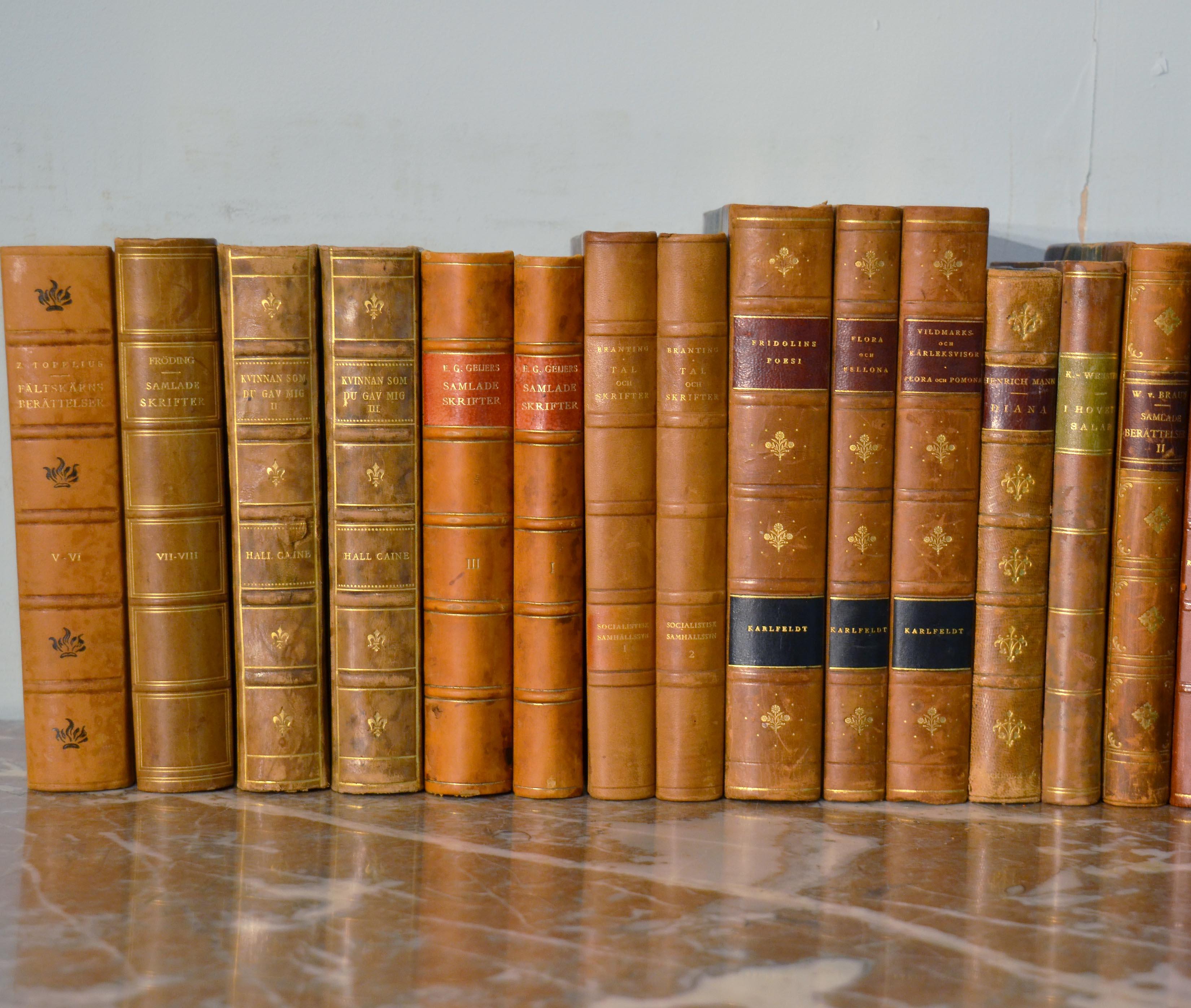 Embossed Collection of Leather Bound Books, Series 128