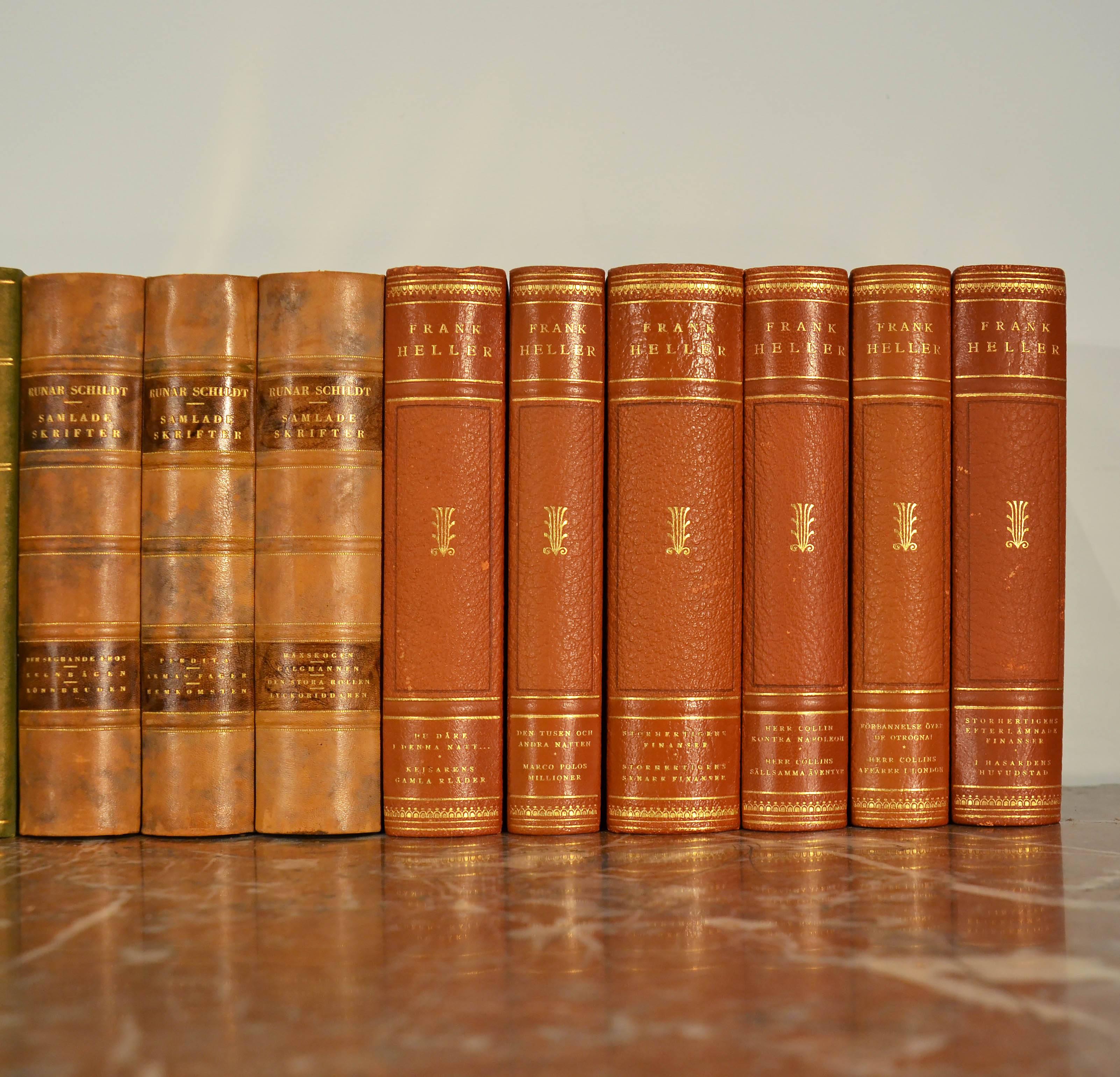 Swedish Collection of Leather Bound Books, Series 104