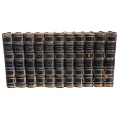 Antique Collection of Leather Bound Works by Benjamin Disraeli