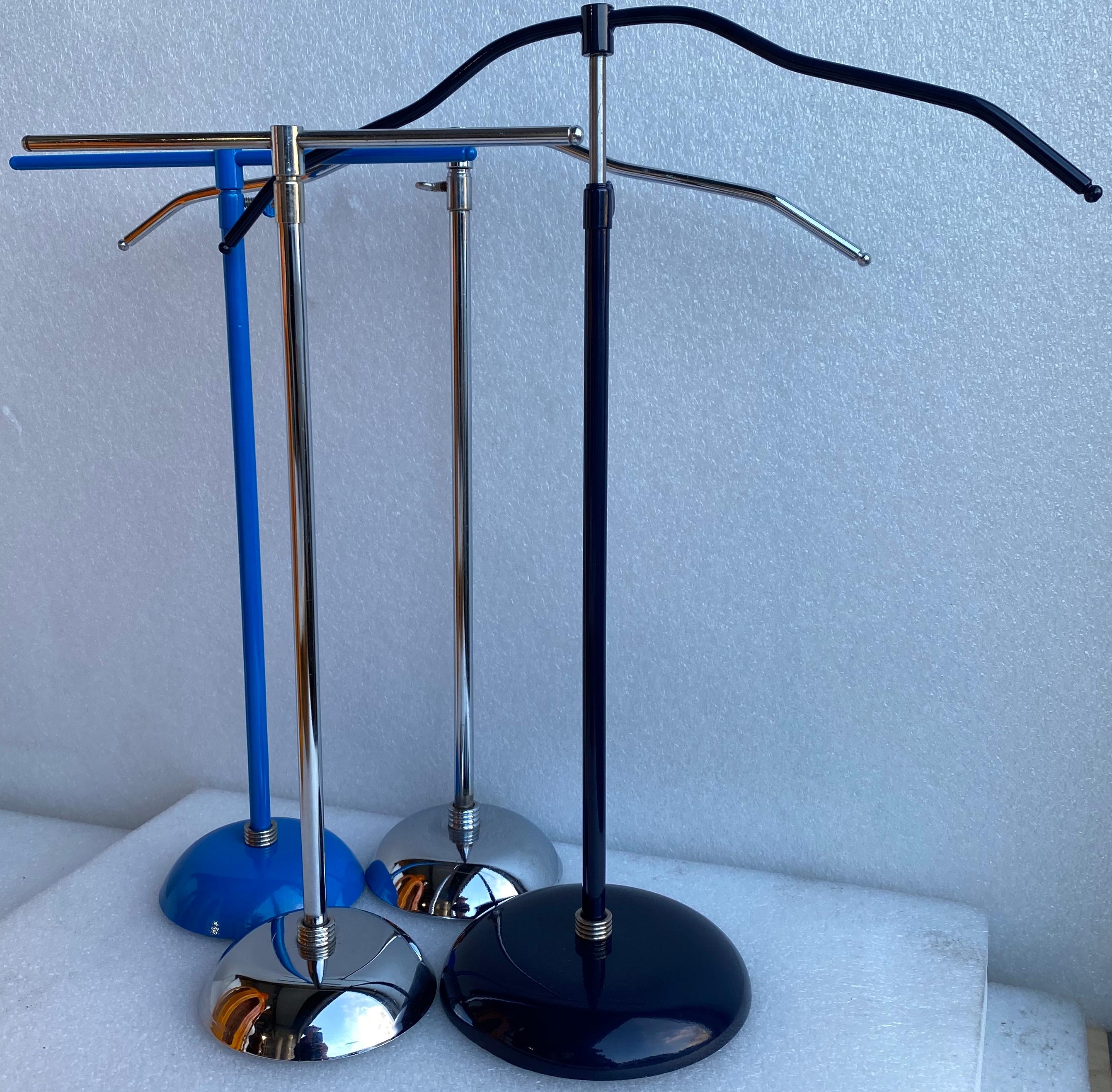 Collection of Light Blue, Dark Blue and Chrome Necklace and Jewelry Stands 12
