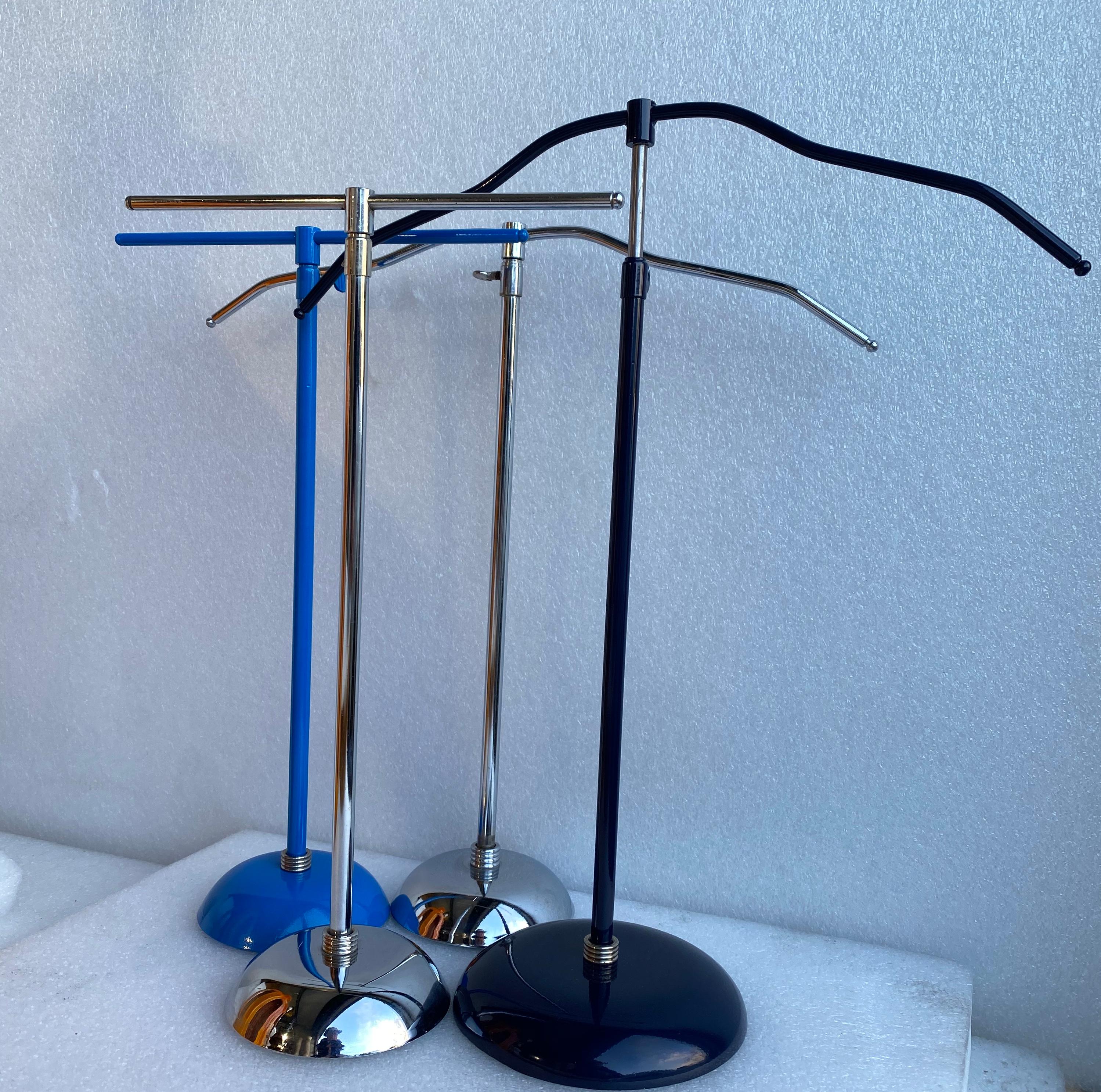 Collection of Light Blue, Dark Blue and Chrome Necklace and Jewelry Stands 1