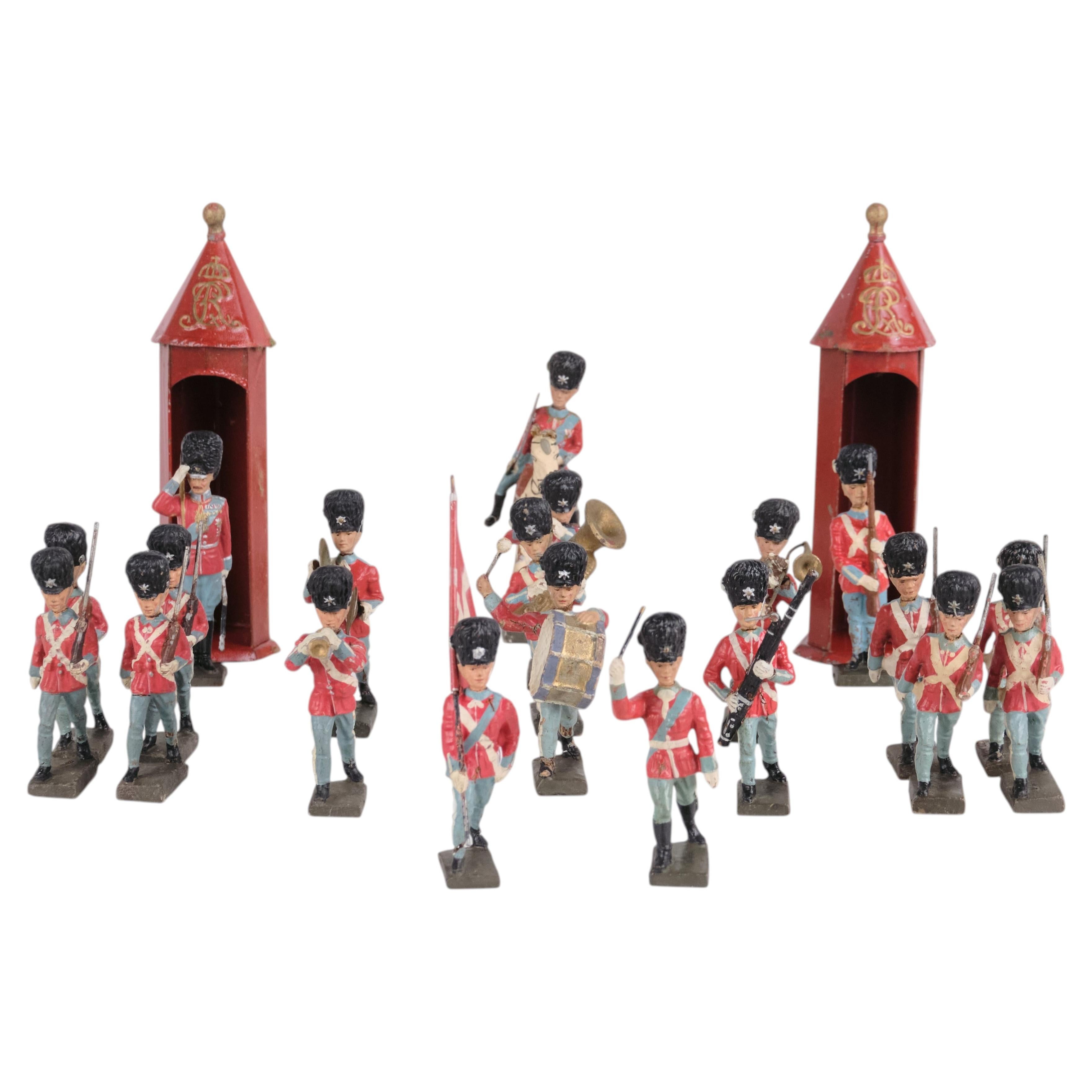 Collection of Lineol Toy Figures of the Royal Danish Guard, 1930s–1940s