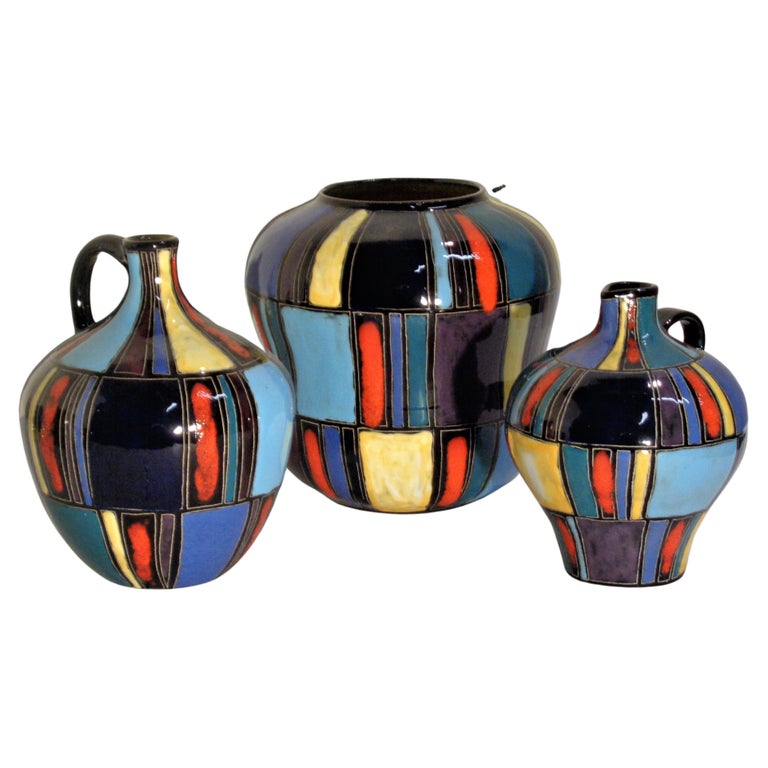 Collection of Lu Klopfer Brilliant Art Pottery, Germany 1950's For Sale