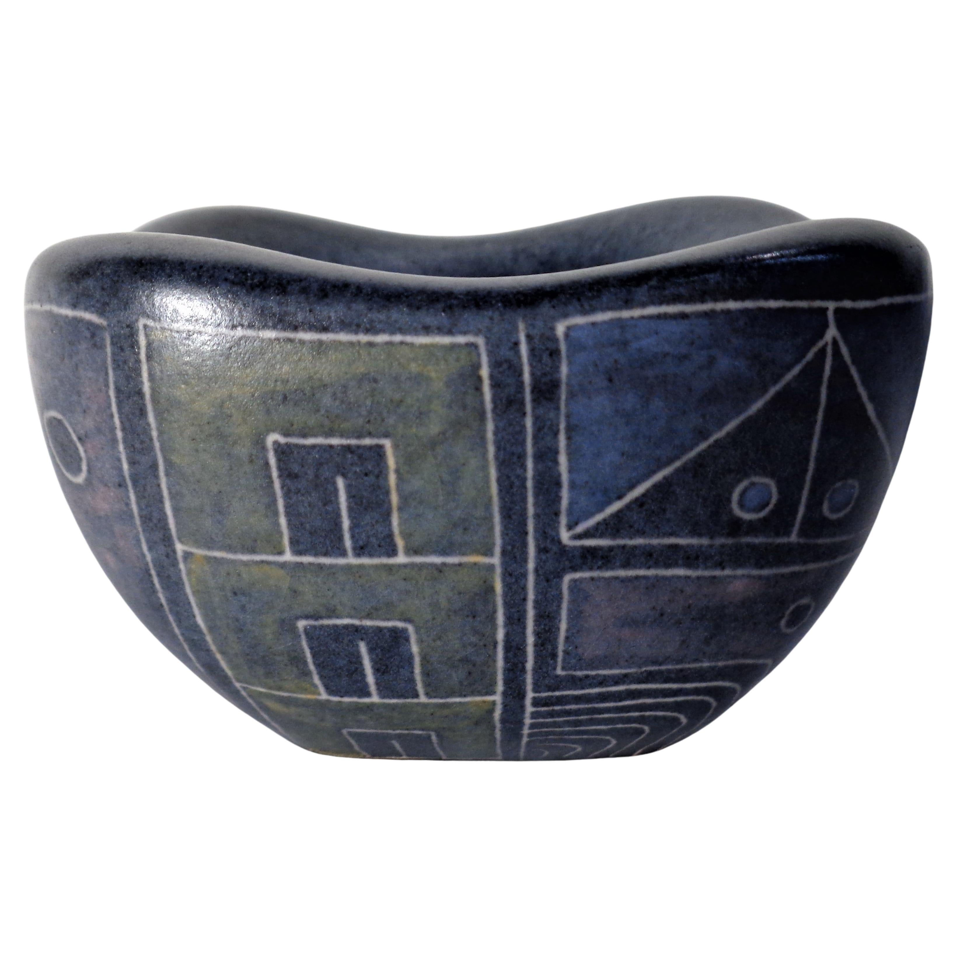  Lu Klopfer Geometric Sgrafitto Pottery Collection, Germany 1950's 2