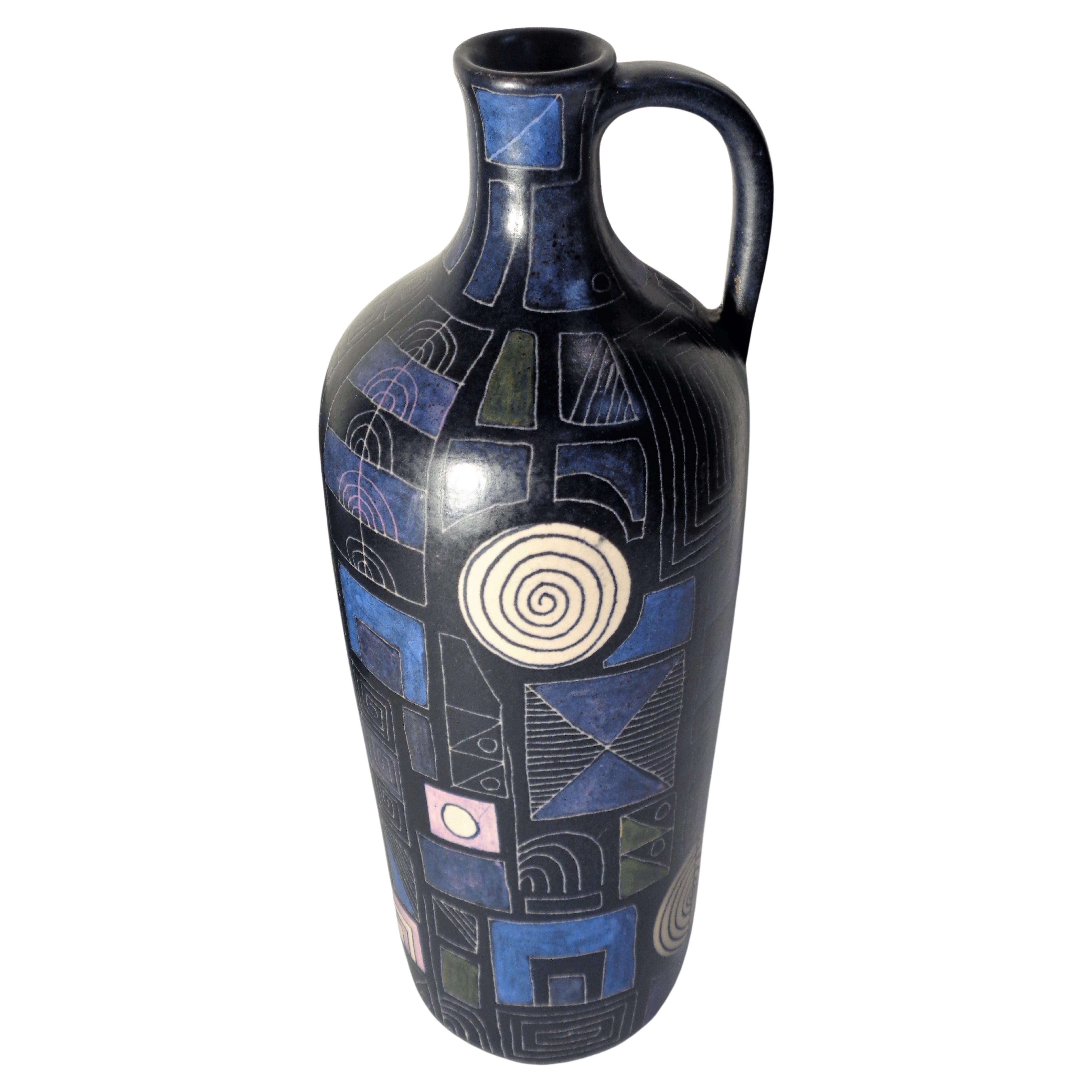 20th Century  Lu Klopfer Geometric Sgrafitto Pottery Collection, Germany 1950's