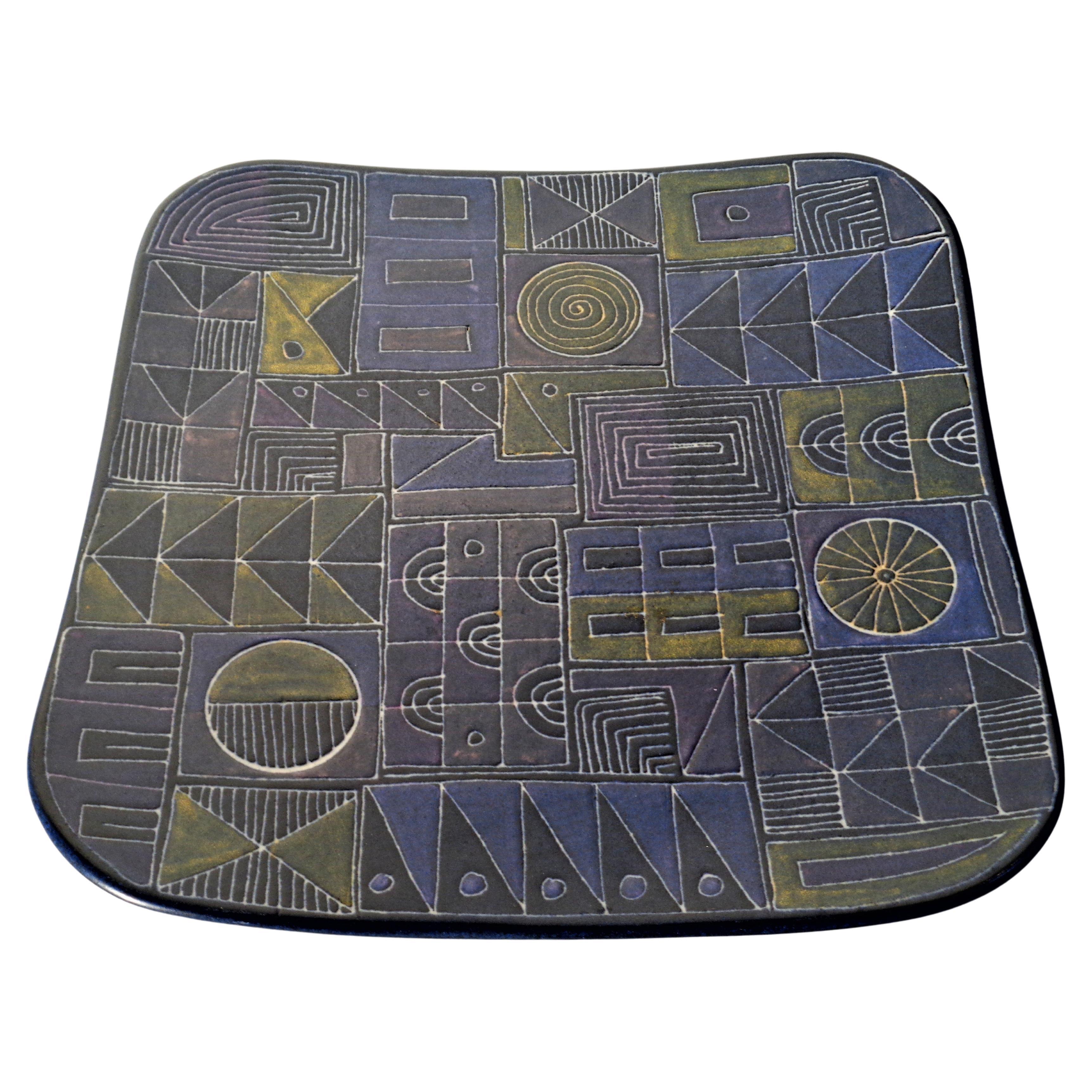 Ceramic Lu Klopfer Geometric Sgrafitto Pottery Collection, Germany 1950's