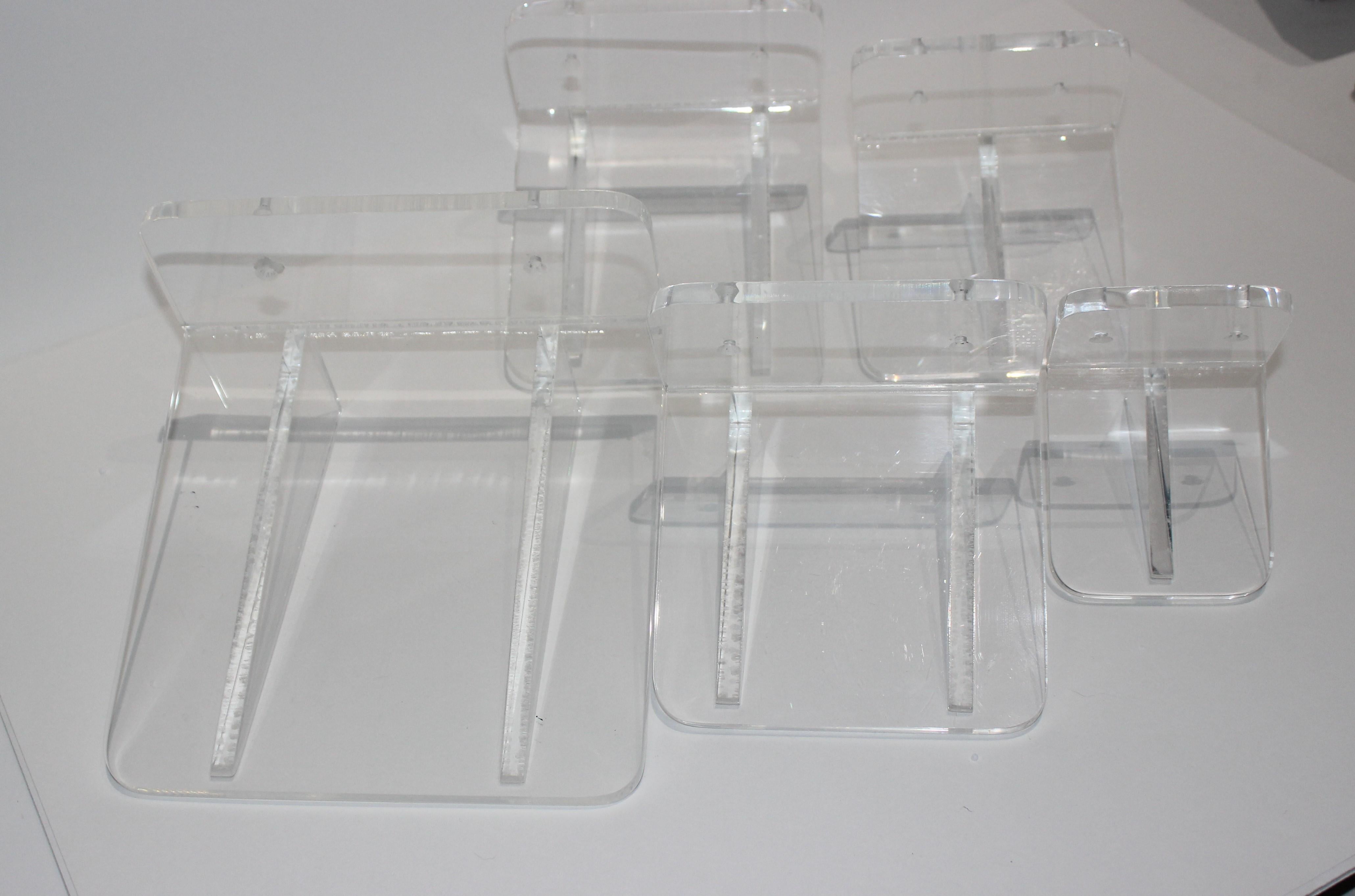 Collection of Lucite Wall Brackets, 6 Total For Sale 8