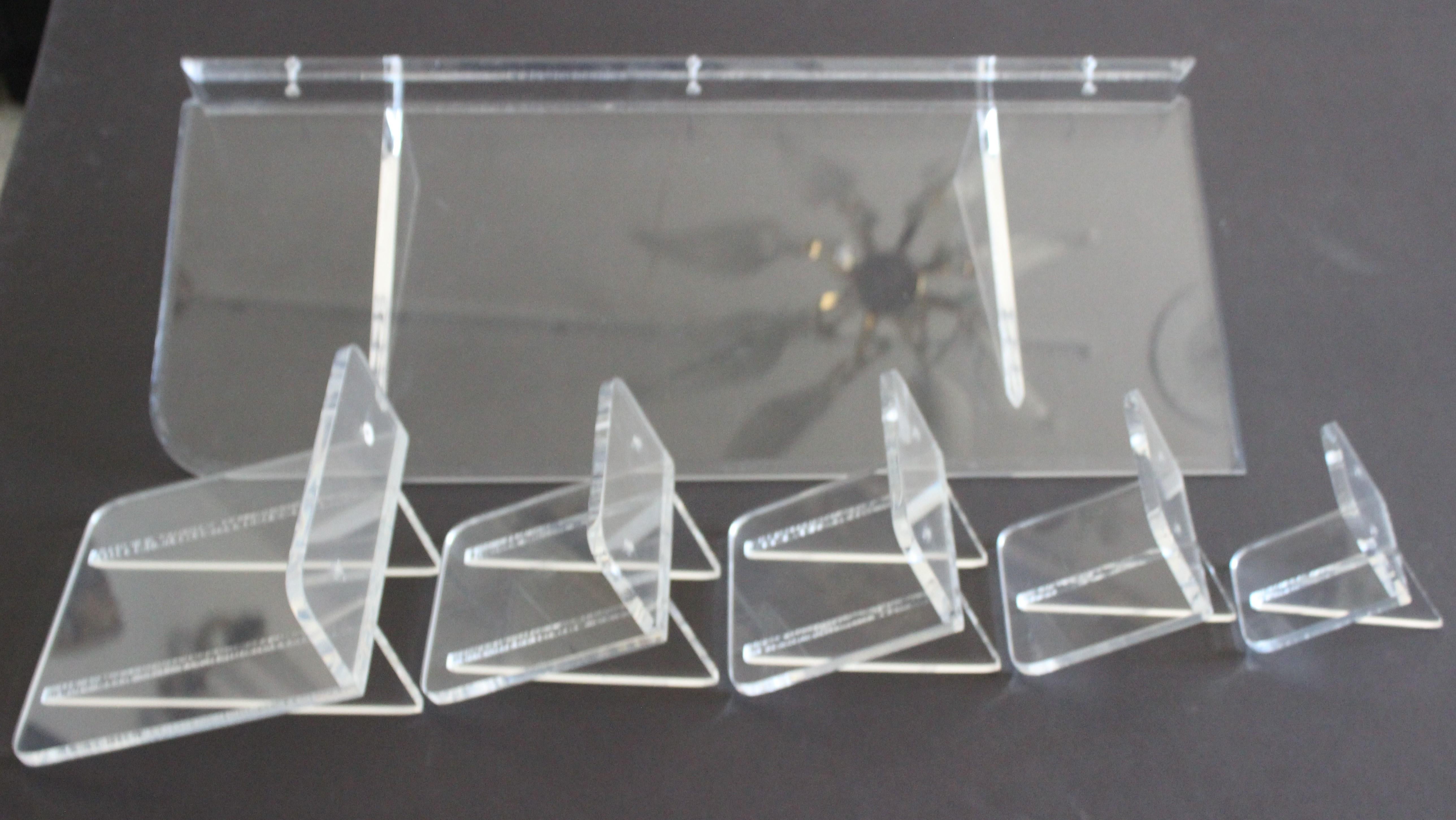 Modern Collection of Lucite Wall Brackets, 6 Total For Sale