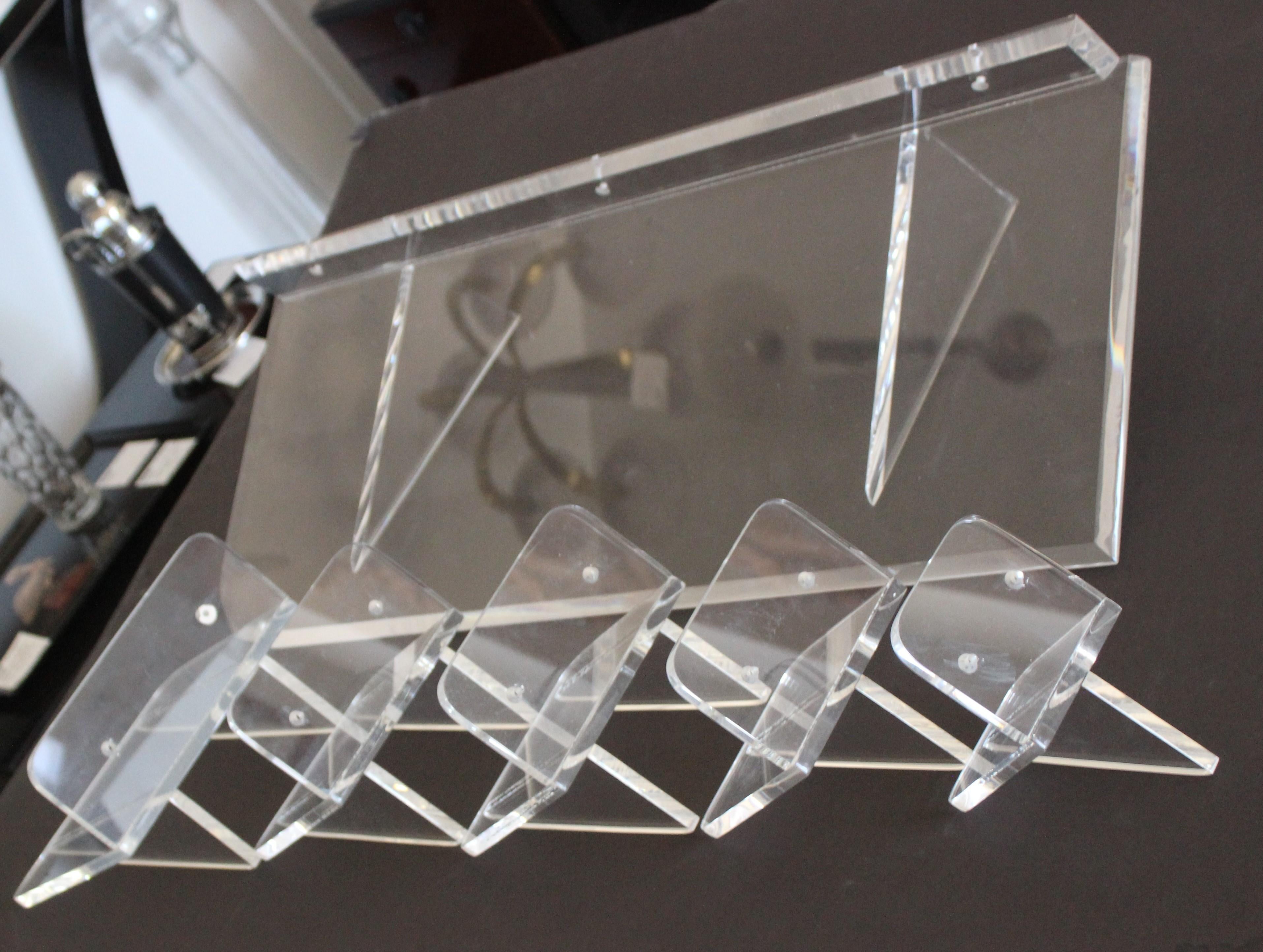 American Collection of Lucite Wall Brackets, 6 Total For Sale