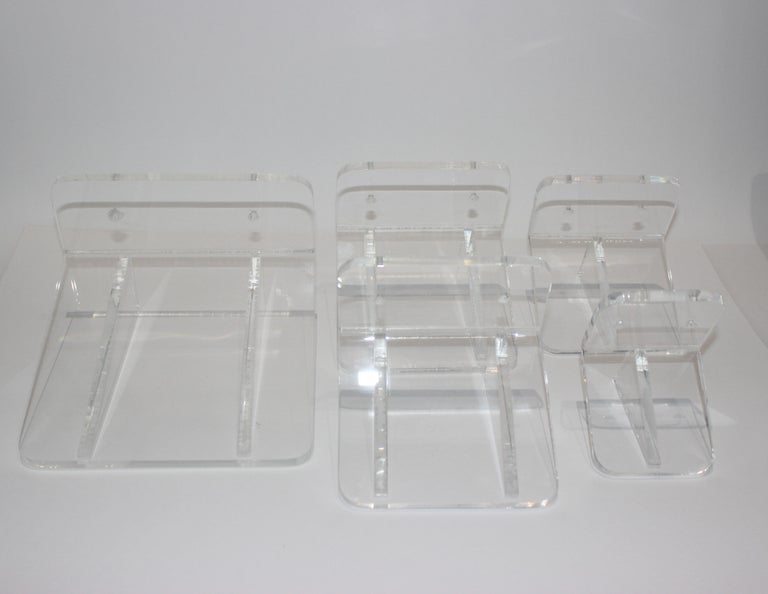 Collection of Lucite Wall Brackets, 6 Total For Sale at 1stDibs