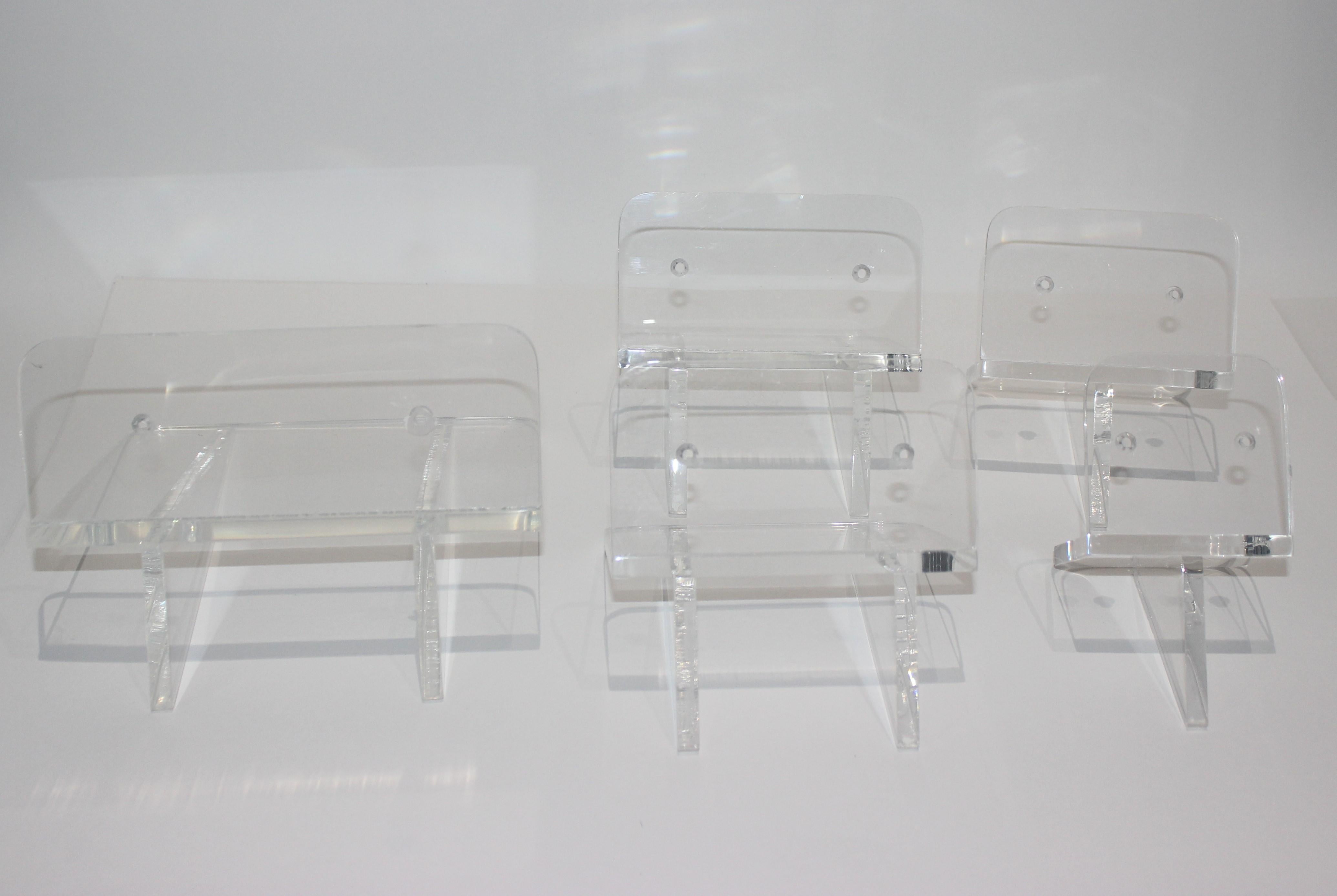 Collection of Lucite Wall Brackets, 6 Total For Sale 2