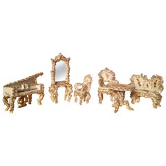 Collection of Meissen Miniatures with Applied Floral Work Six Pieces