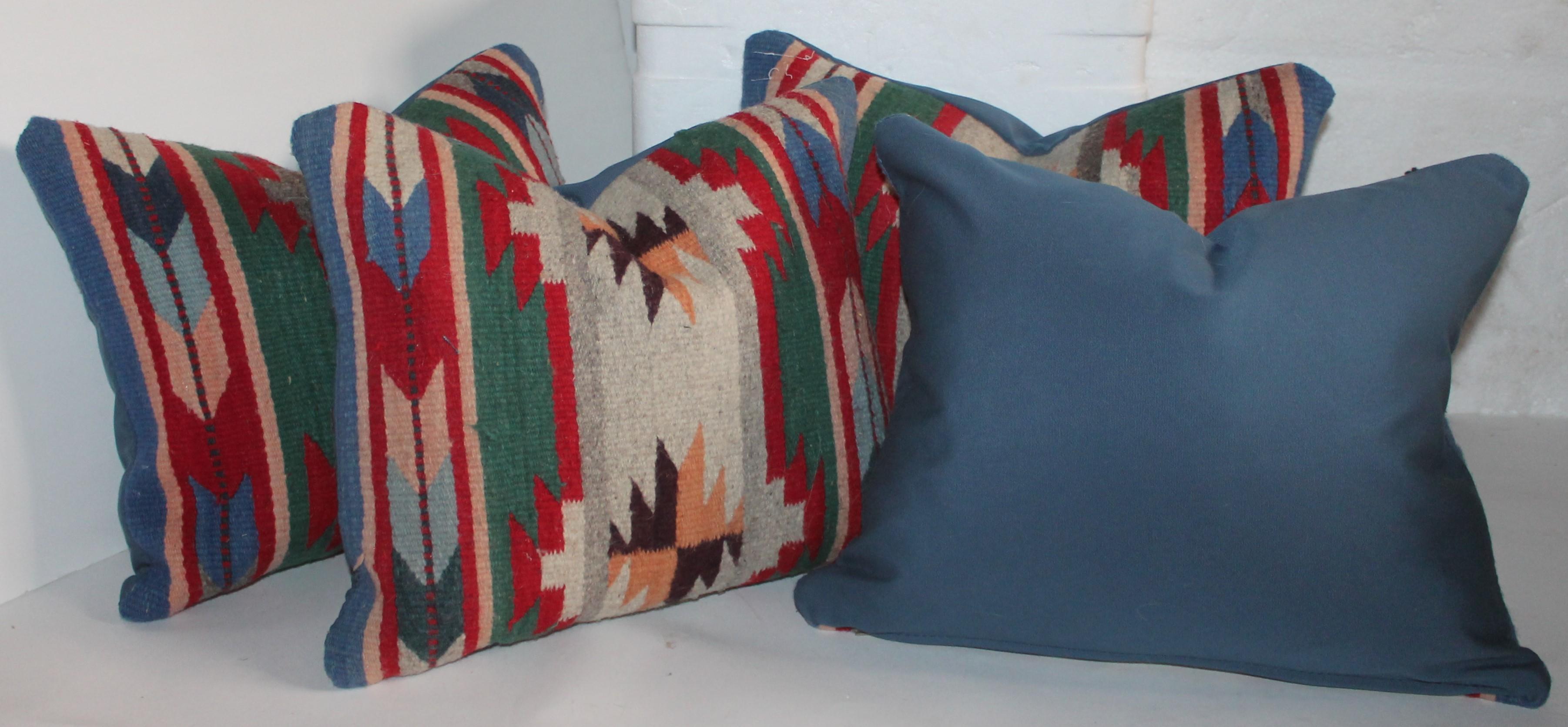 Collection of Mexican or American Indian Weaving Pillows, Two Pairs In Good Condition In Los Angeles, CA